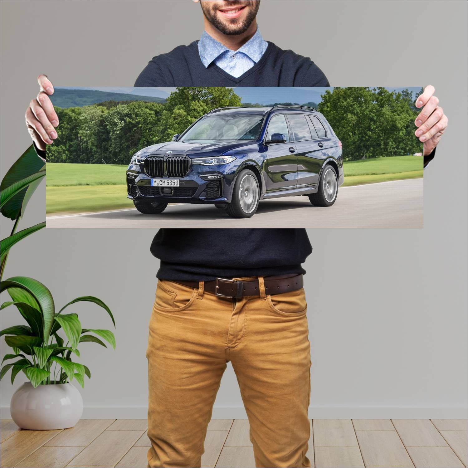 Cuadro grande 30x80cm 2019 bmw x7 m50i auto 218 Bmw