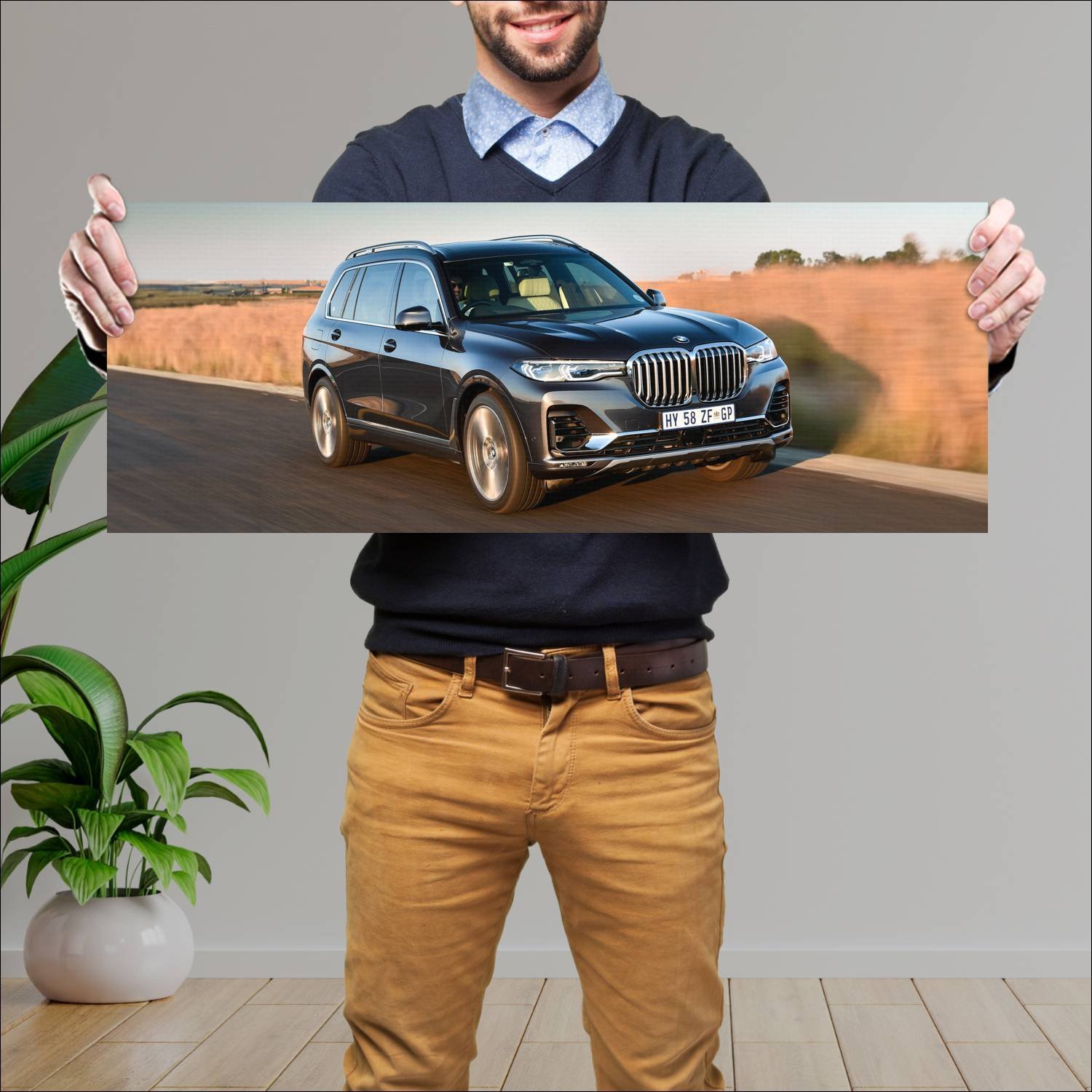 Cuadro grande 30x80cm 2019 bmw x7 za auto 219 Bmw