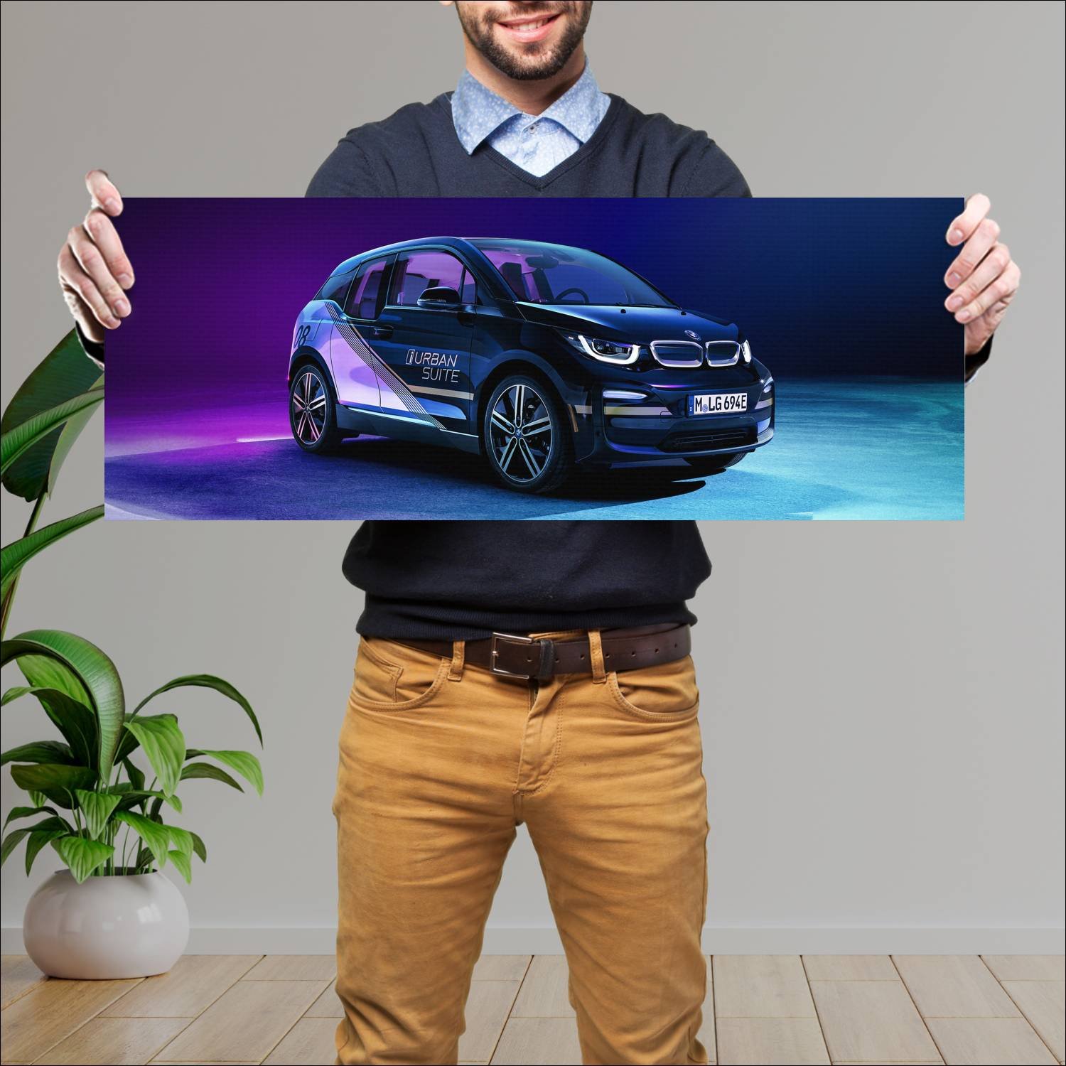 Cuadro grande 30x80cm 2020 bmw i3 urban suite Bmw