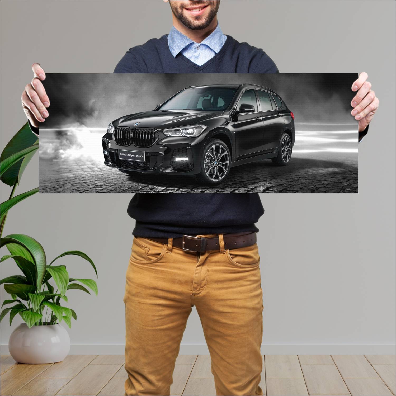 Cuadro grande 30x80cm 2020 bmw x1 m sport 25 anos 235 Bmw