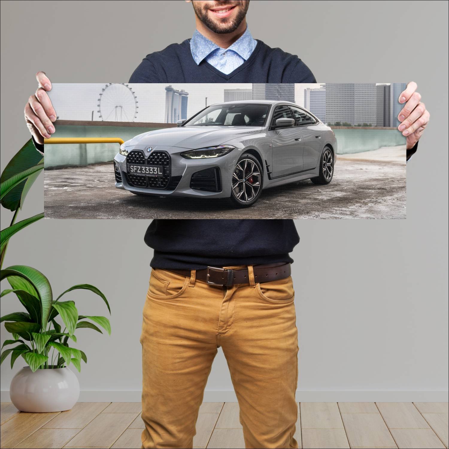 Cuadro grande 30x80cm 2021 bmw 4 series gran coupe 266 Bmw