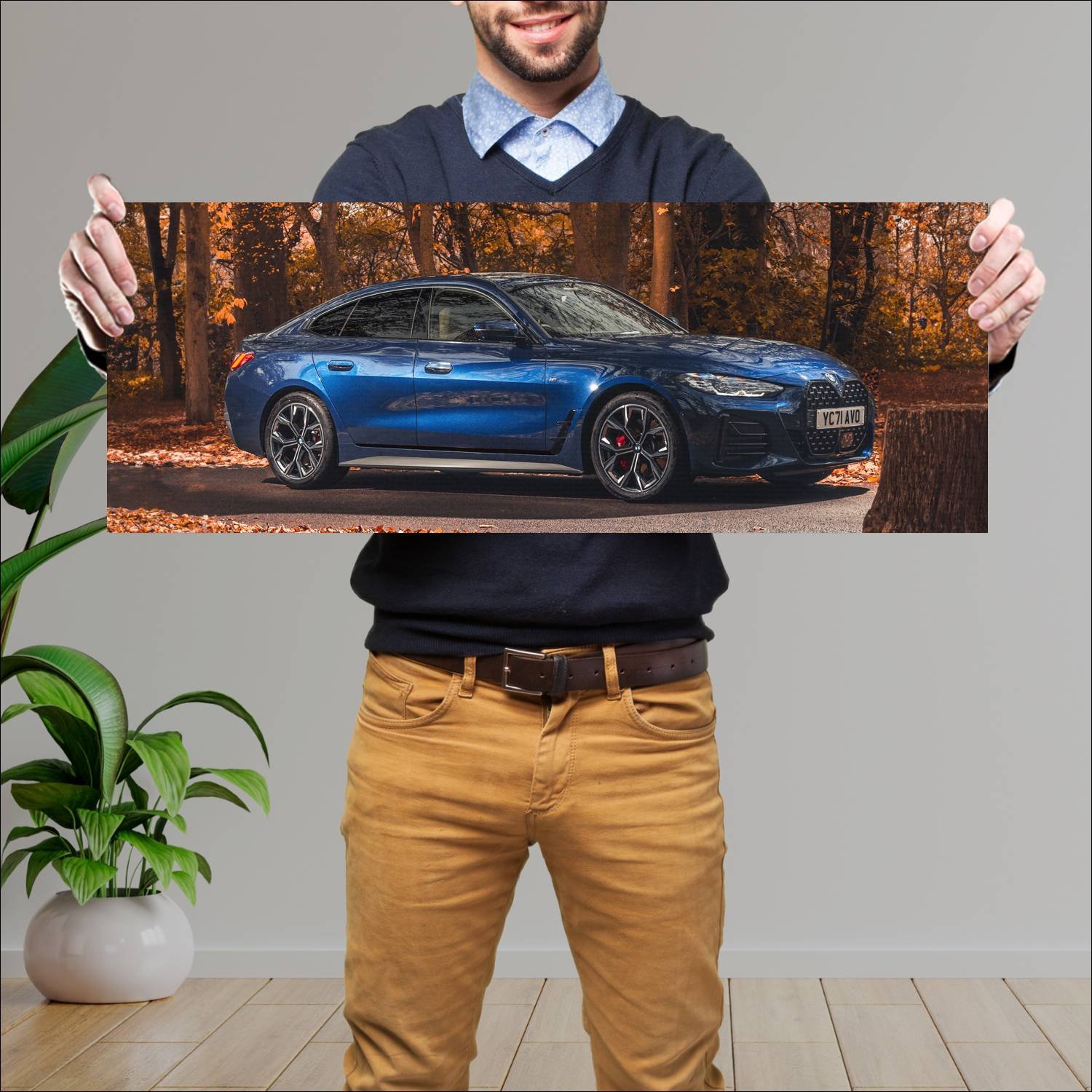 Cuadro grande 30x80cm 2021 bmw 4 series gran coupe 267 Bmw