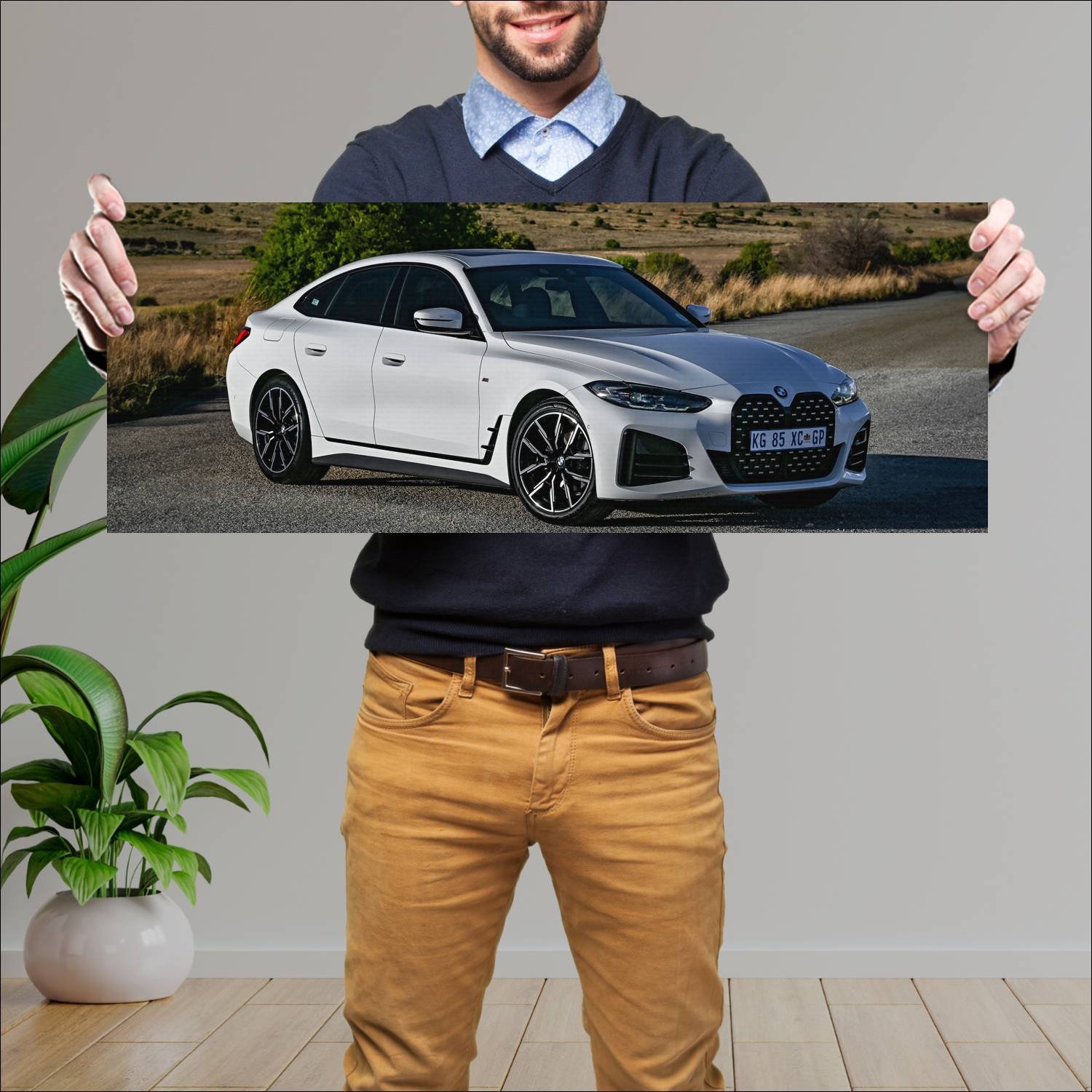 Cuadro grande 30x80cm 2021 bmw 4 series gran coupe 268 Bmw