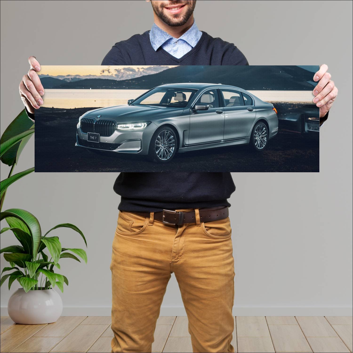 Cuadro grande 30x80cm 2021 bmw 7 series pure metal 272 Bmw