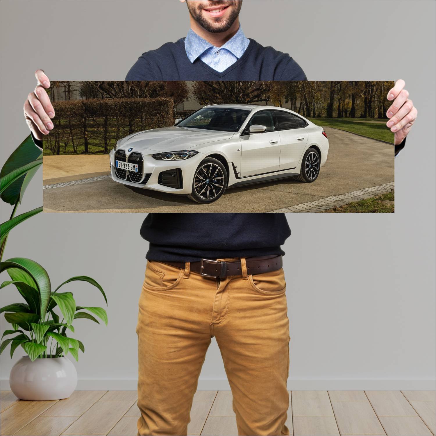 Cuadro grande 30x80cm 2021 bmw i4 m sport auto 279 Bmw