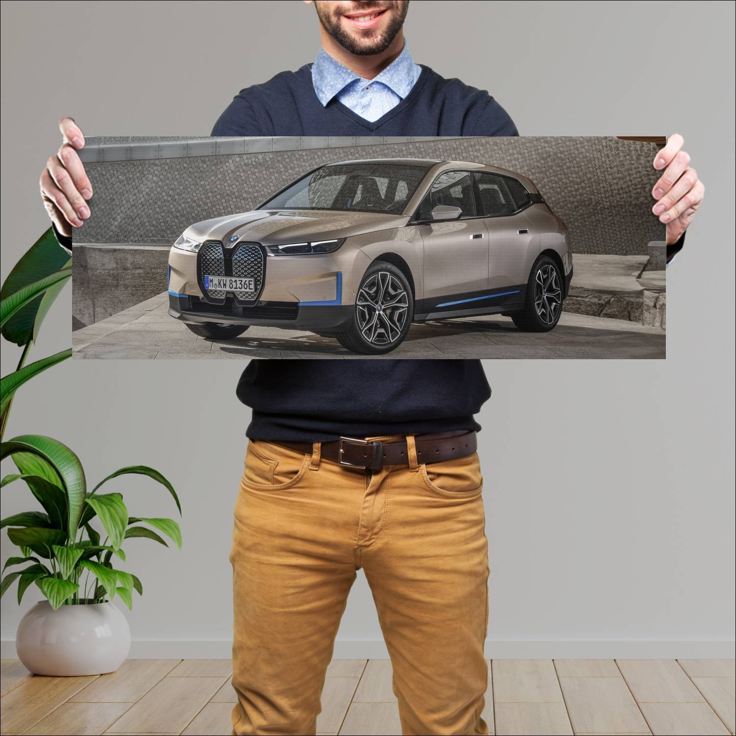 Cuadro grande 30x80cm 2021 bmw ix auto 283 Bmw