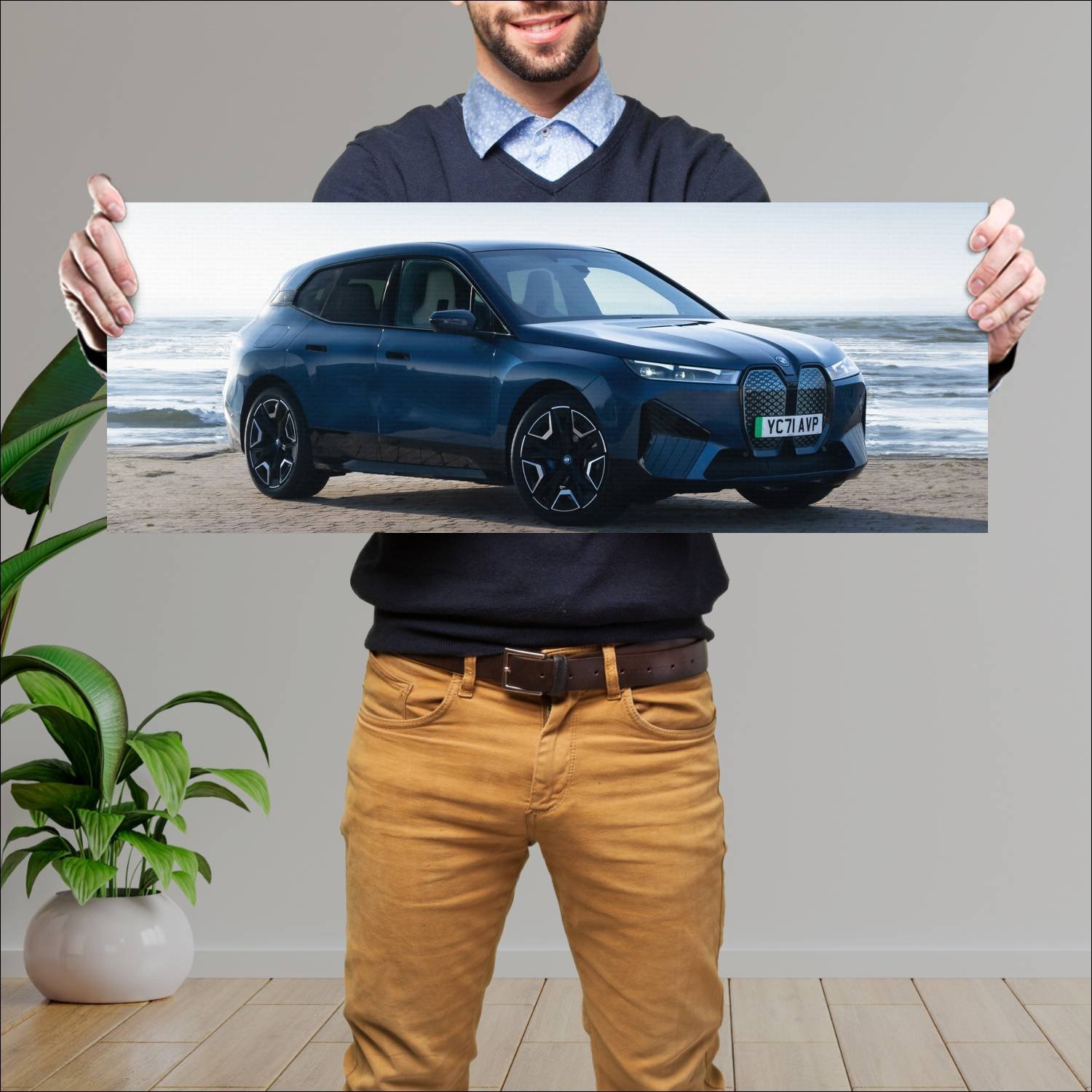 Cuadro grande 30x80cm 2021 bmw ix sport uk auto 286 Bmw
