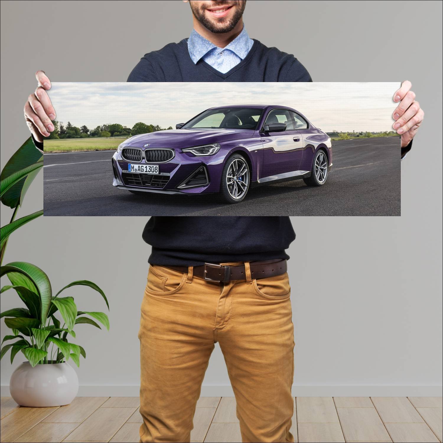 Cuadro grande 30x80cm 2021 bmw m240i coupe auto 297 Bmw