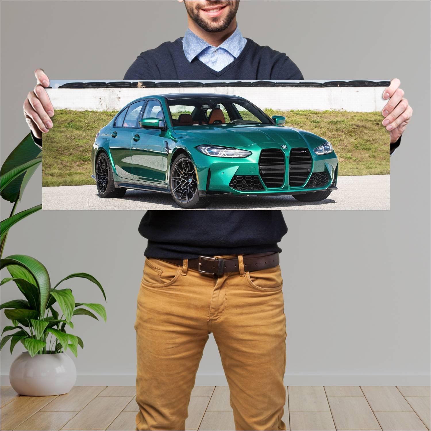 Cuadro grande 30x80cm 2021 bmw m3 us auto 307 Bmw