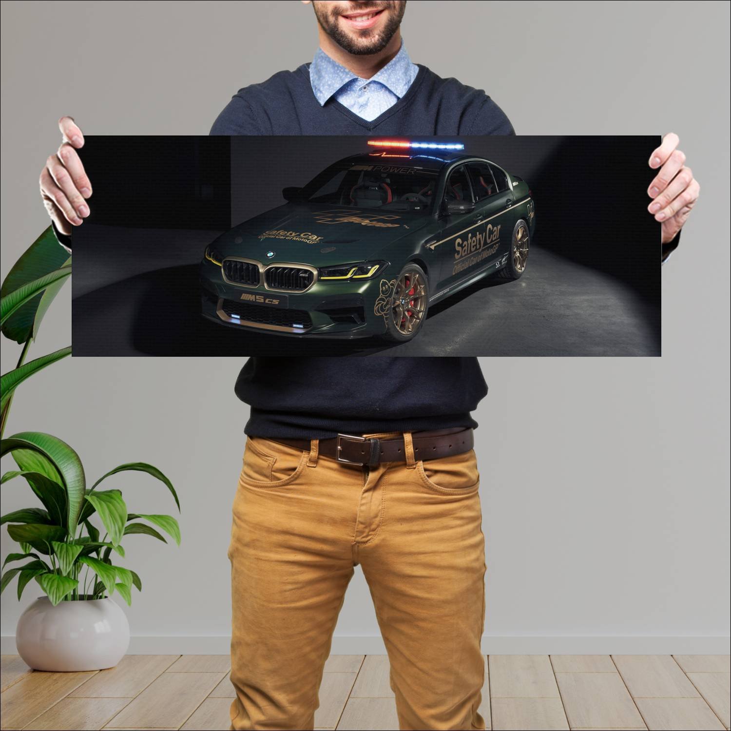 Cuadro grande 30x80cm 2021 bmw m5 cs motogp safety 340 Bmw