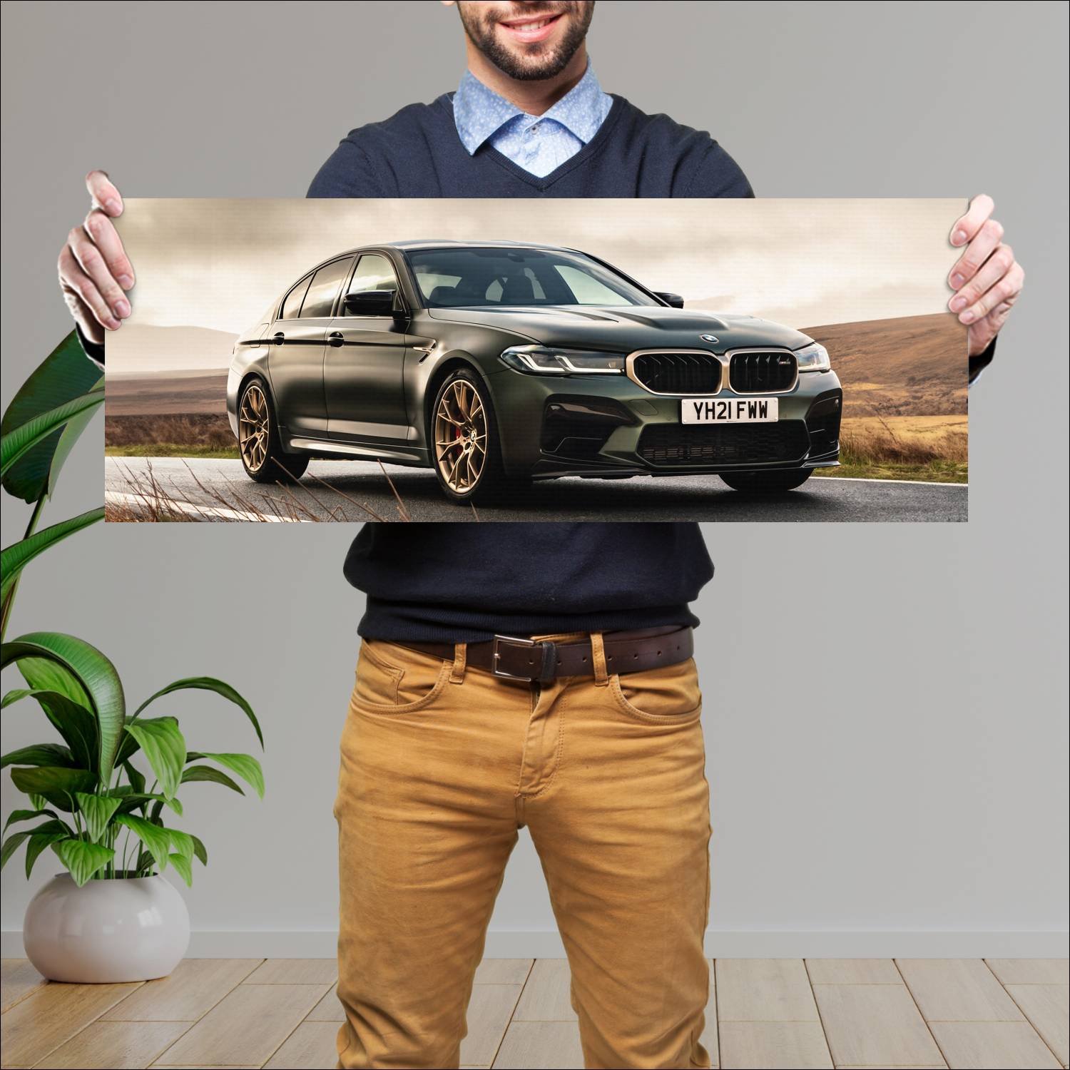 Cuadro grande 30x80cm 2021 bmw m5 cs uk auto 341 Bmw