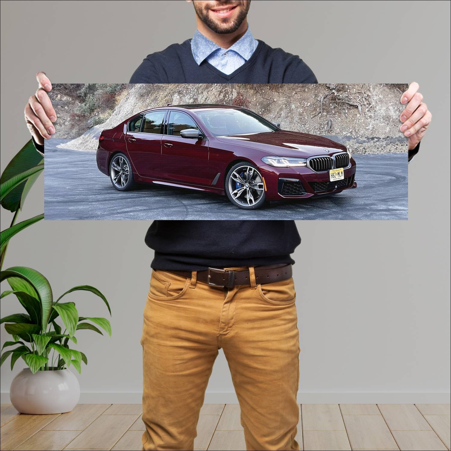 Cuadro grande 30x80cm 2021 bmw m550i us auto 342 Bmw