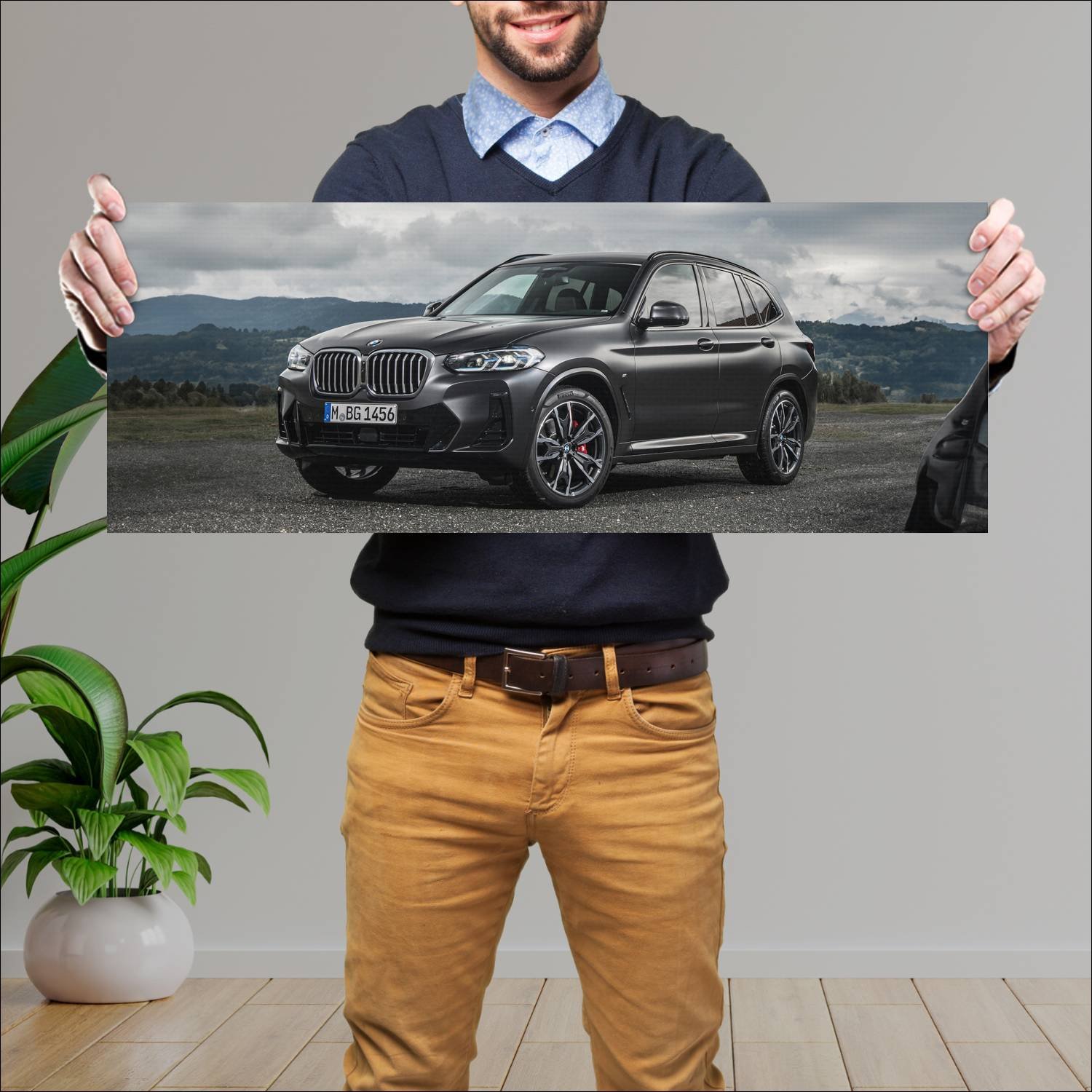 Cuadro grande 30x80cm 2021 bmw x3 m sport auto 345 Bmw