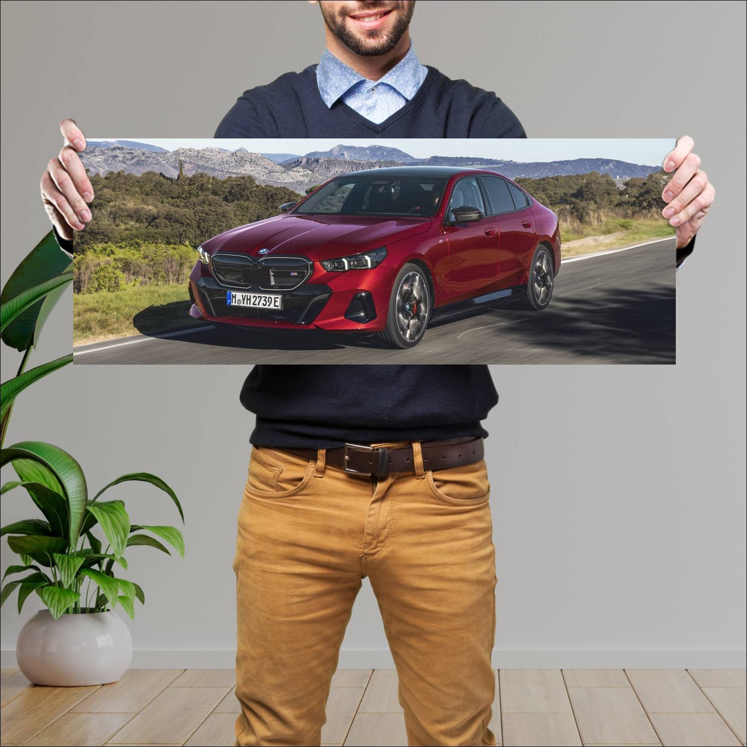 Cuadro grande 30x80cm 2023 bmw i5 m60 auto 536 Bmw