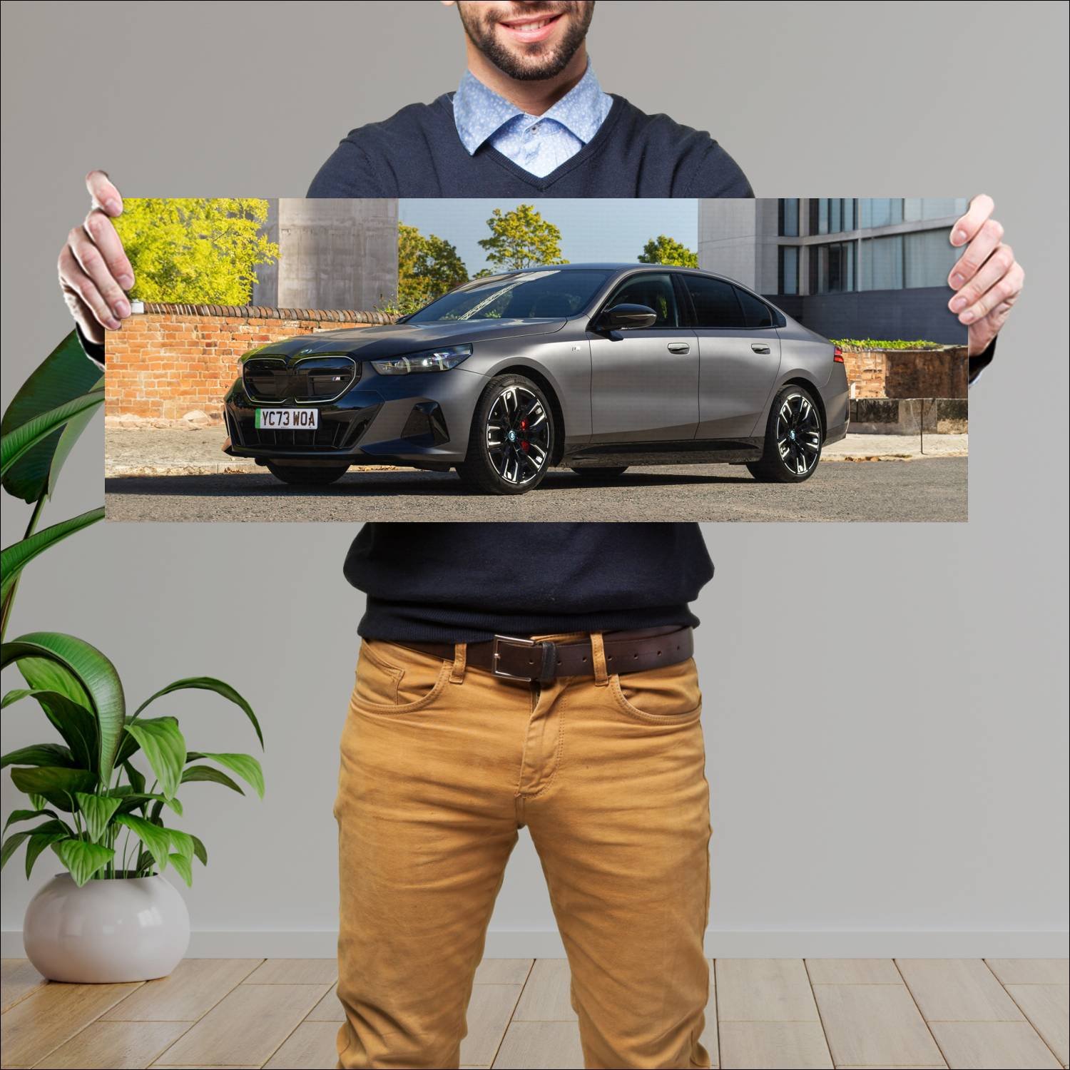 Cuadro grande 30x80cm 2023 bmw i5 m60 uk auto 537 Bmw