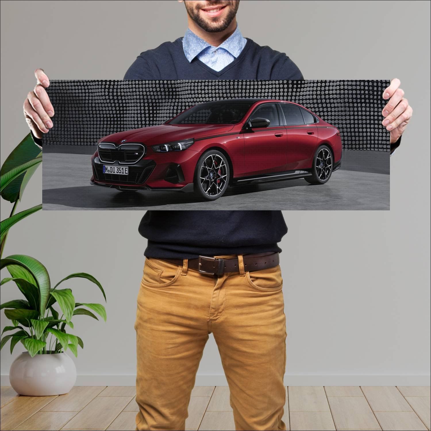 Cuadro grande 30x80cm 2023 bmw i5 m60 with m perfo 538 Bmw