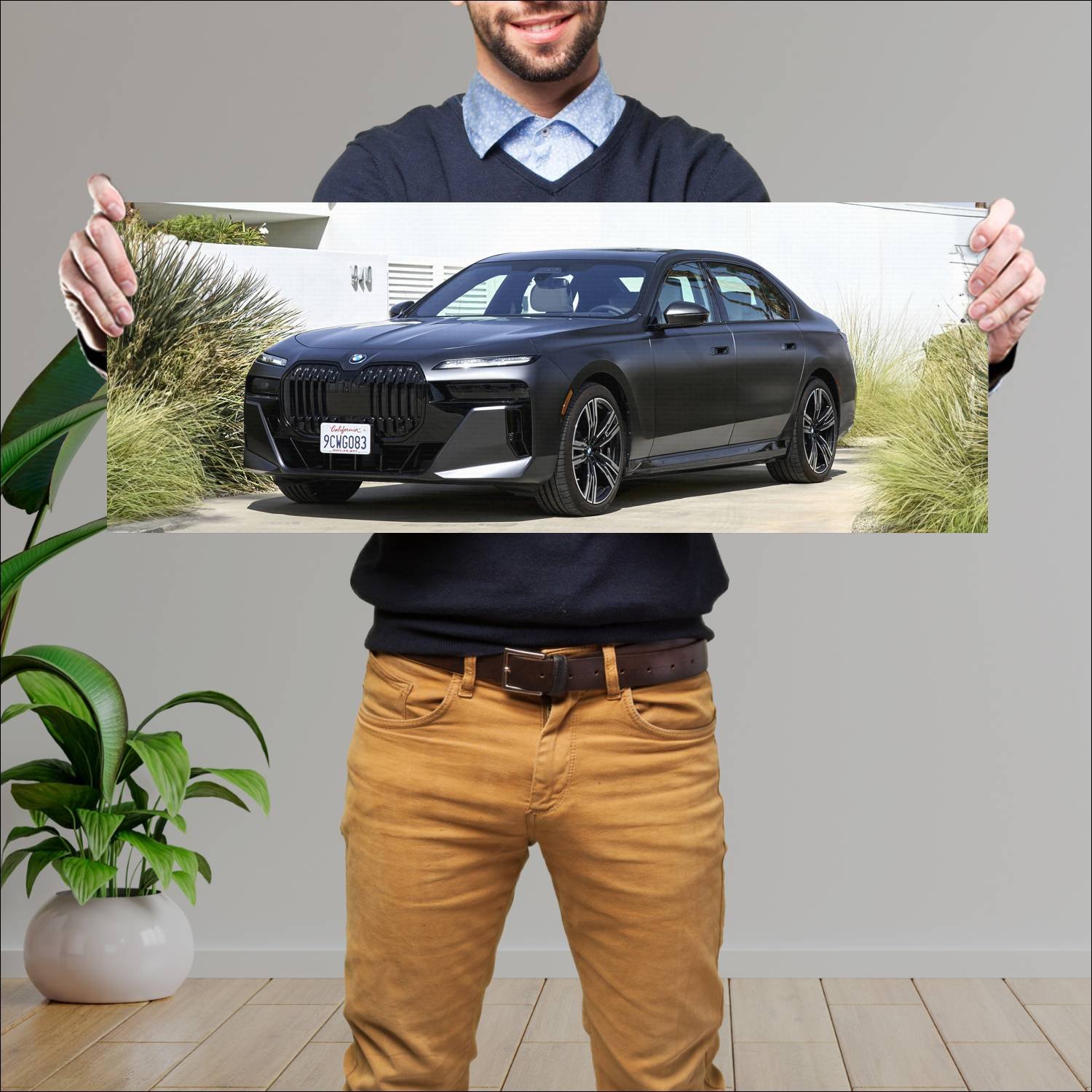 Cuadro grande 30x80cm 2023 bmw i7 m sport us auto 540 Bmw