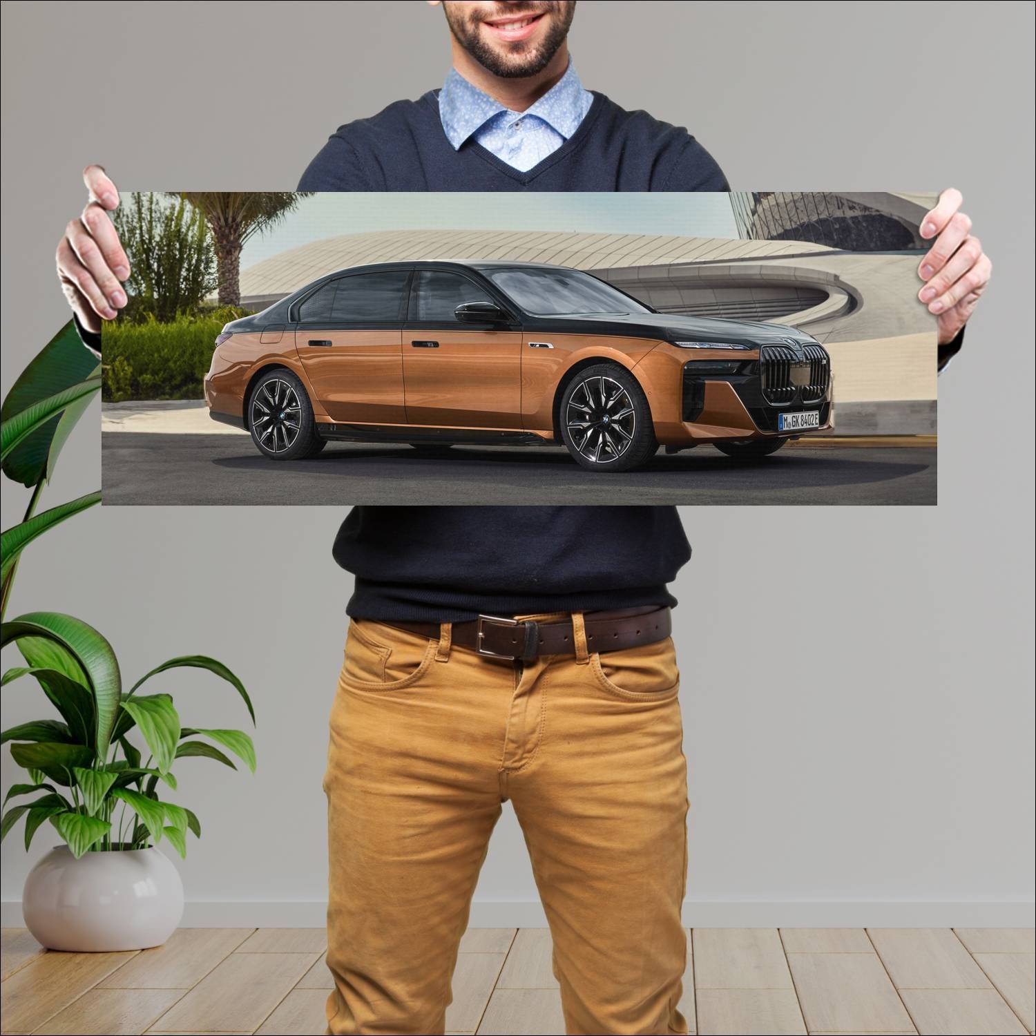 Cuadro grande 30x80cm 2023 bmw i7 m70 auto 541 Bmw
