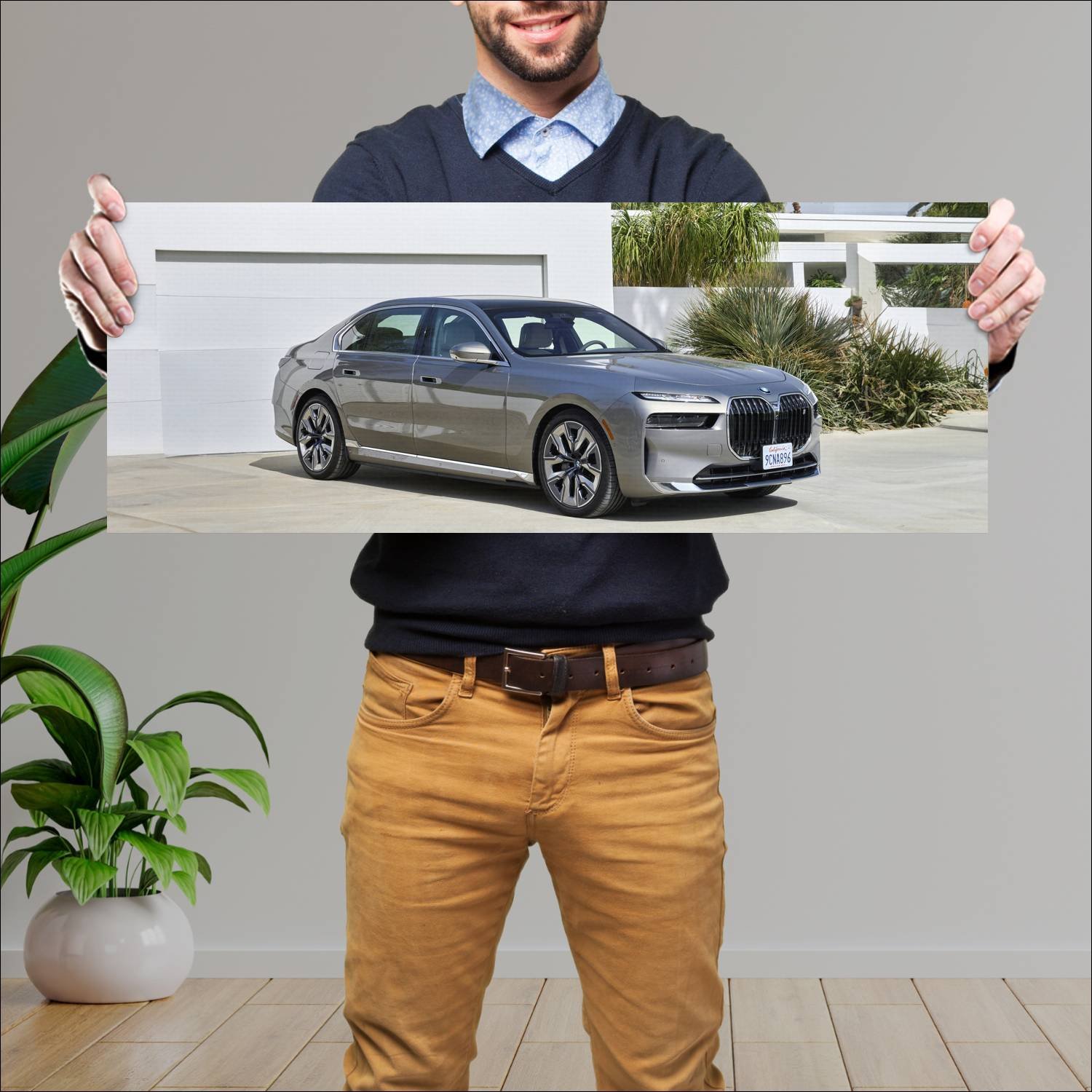 Cuadro grande 30x80cm 2023 bmw i7 us auto 542 Bmw