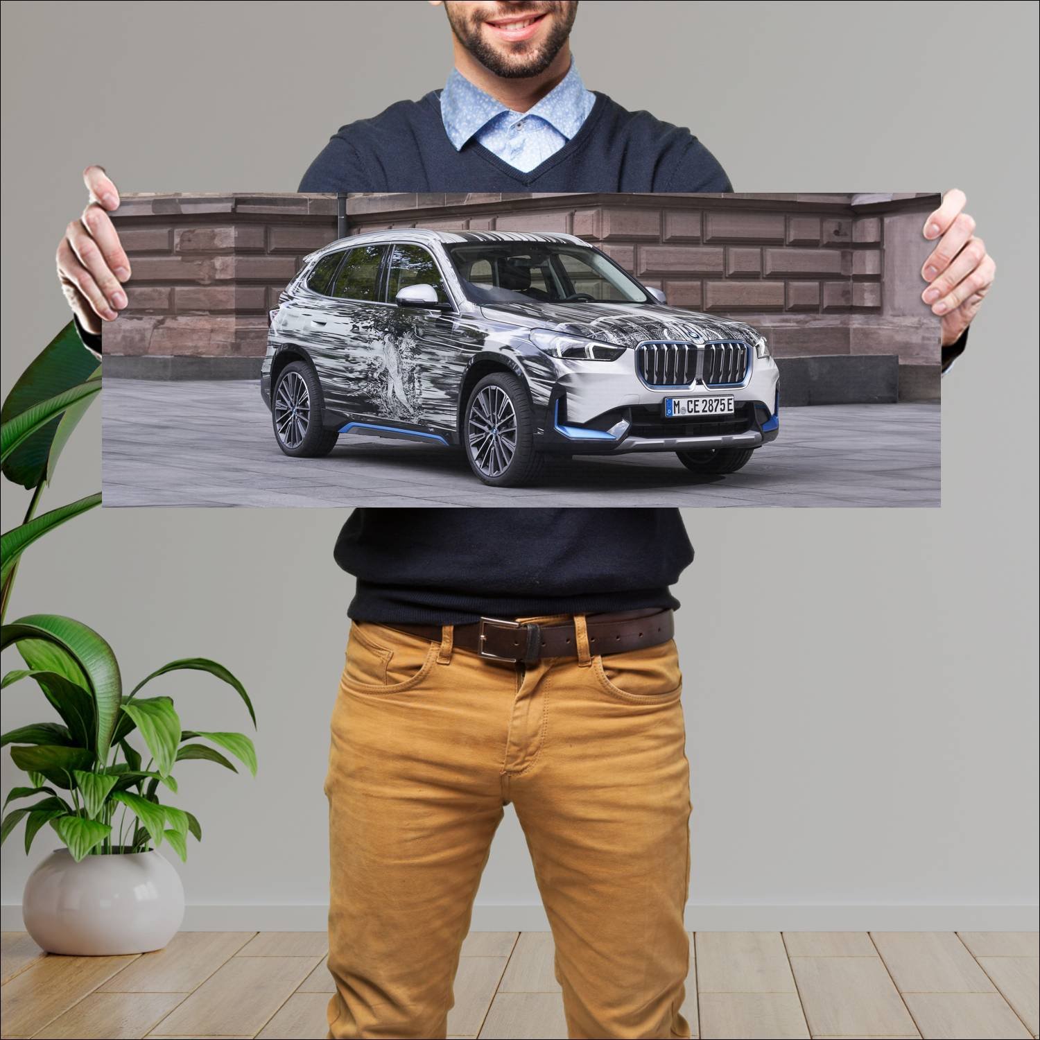 Cuadro grande 30x80cm 2023 bmw ix1 art car by marc 547 Bmw