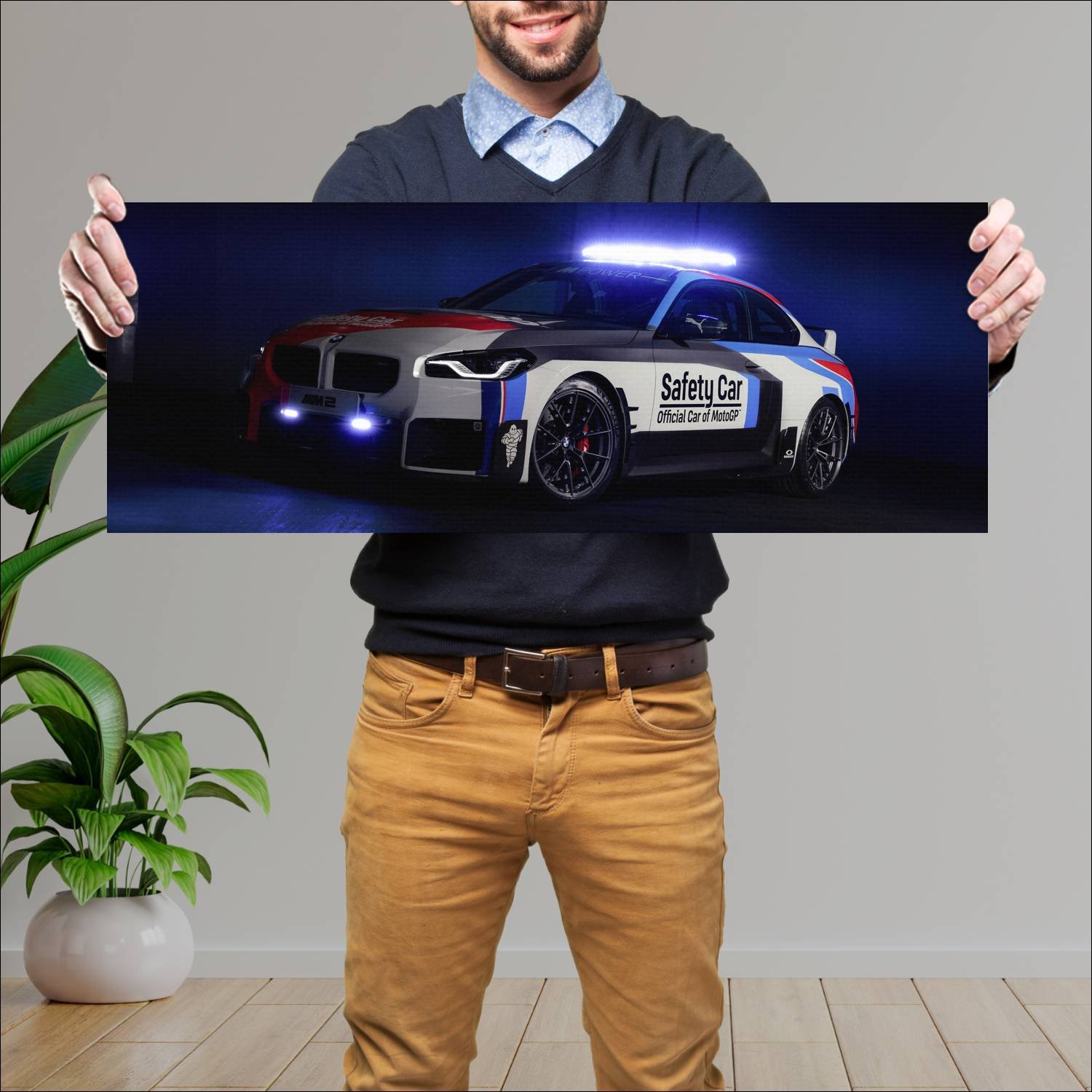 Cuadro grande 30x80cm 2023 bmw m2 coupe motogp saf 555 Bmw
