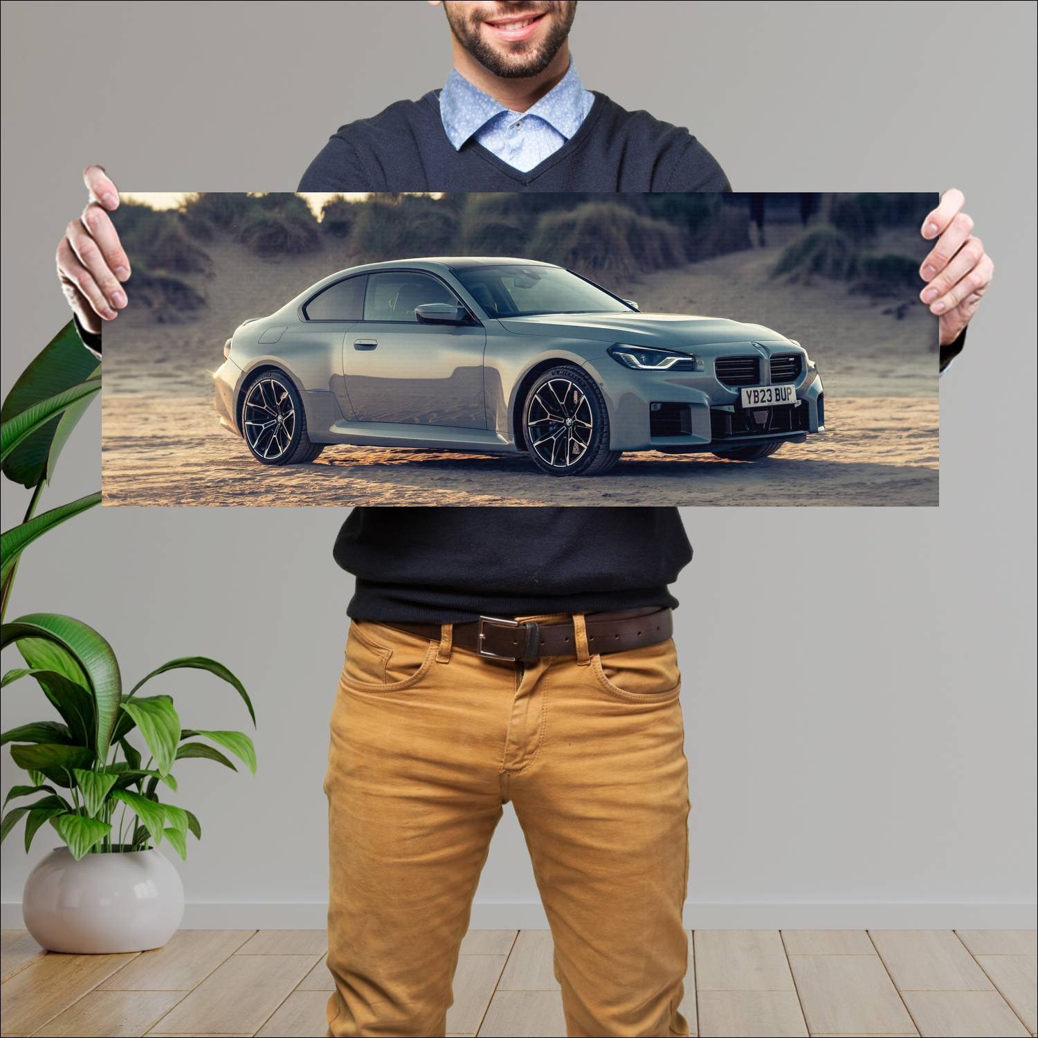 Cuadro grande 30x80cm 2023 bmw m2 coupe uk auto 556 Bmw