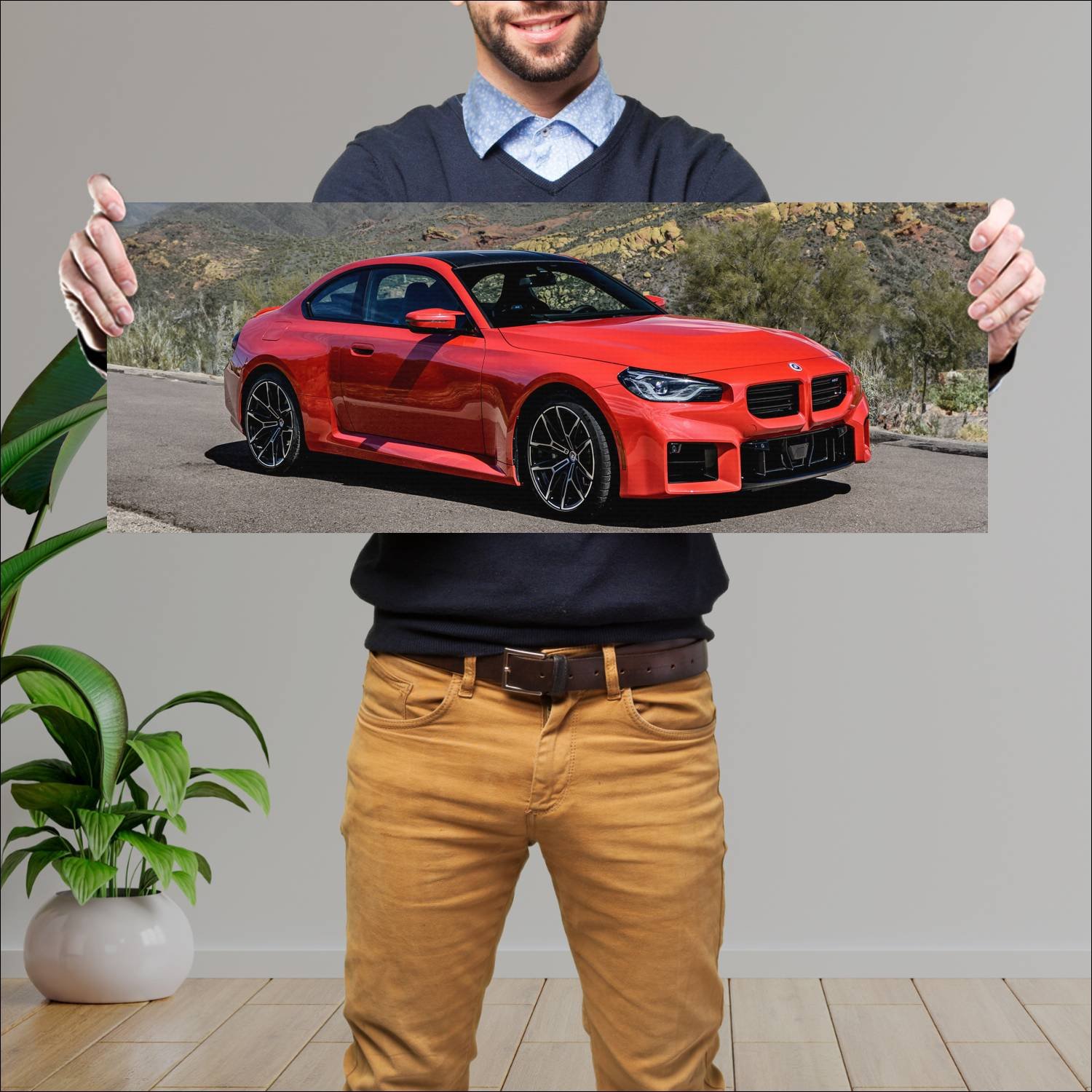 Cuadro grande 30x80cm 2023 bmw m2 coupe us auto 557 Bmw