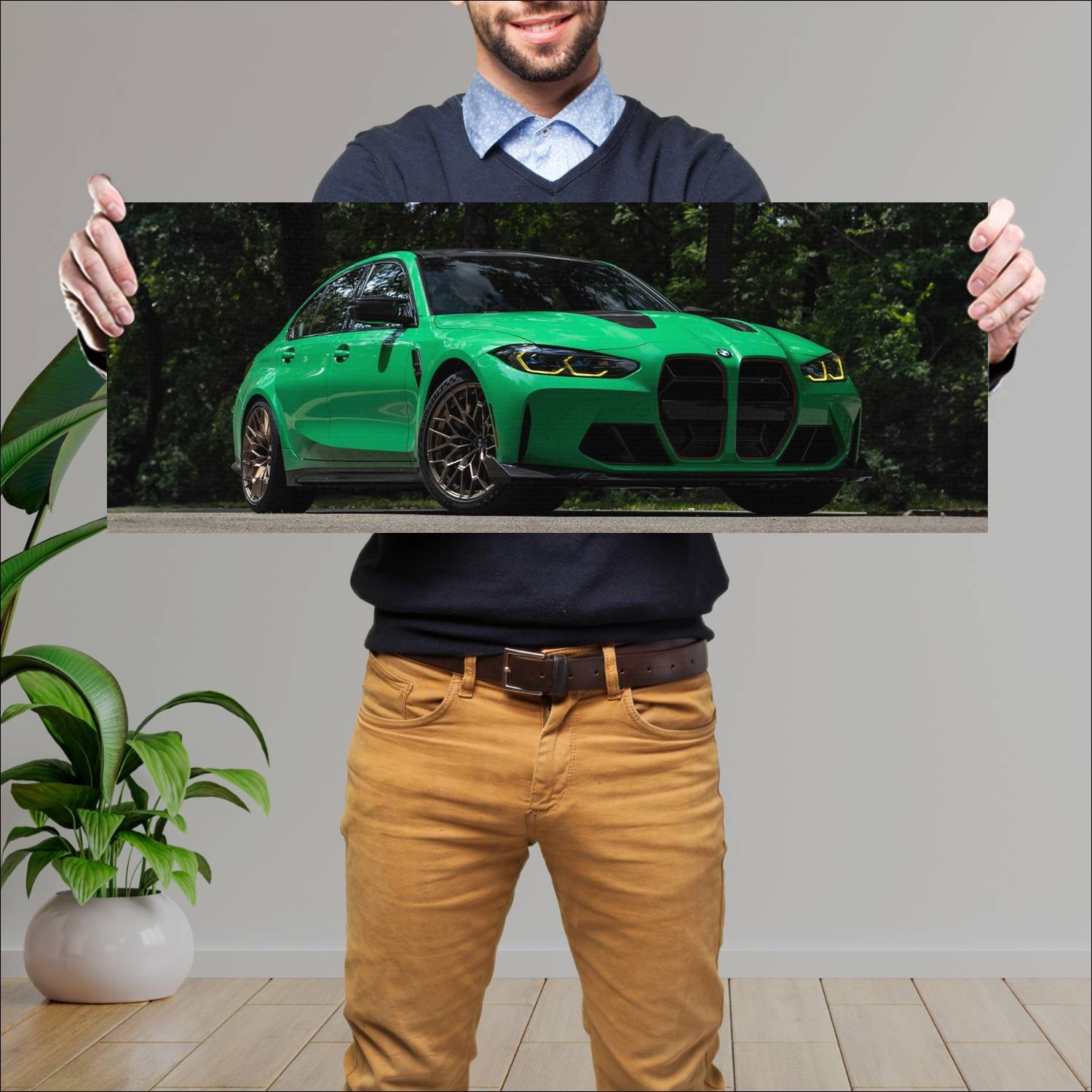 Cuadro grande 30x80cm 2023 bmw m3 cs us auto 567 Bmw