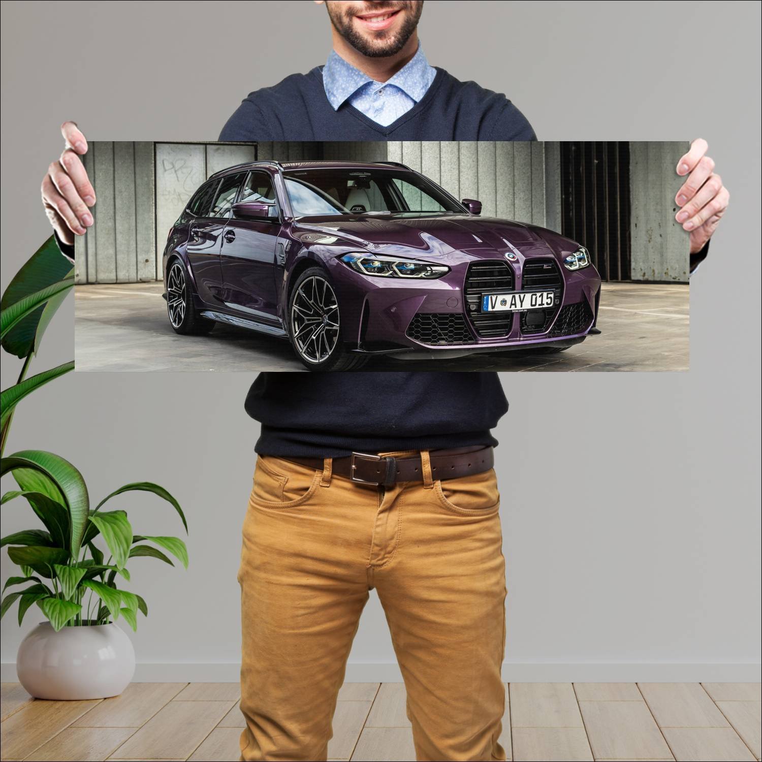 Cuadro grande 30x80cm 2023 bmw m3 touring competit 568 Bmw