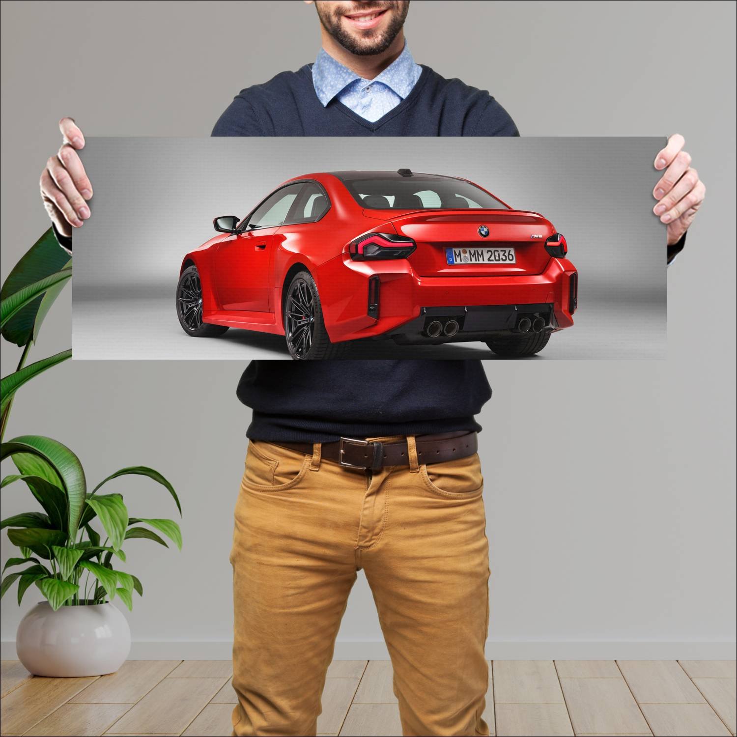 Cuadro grande 30x80cm 2023 BMW M2 004 Bmw