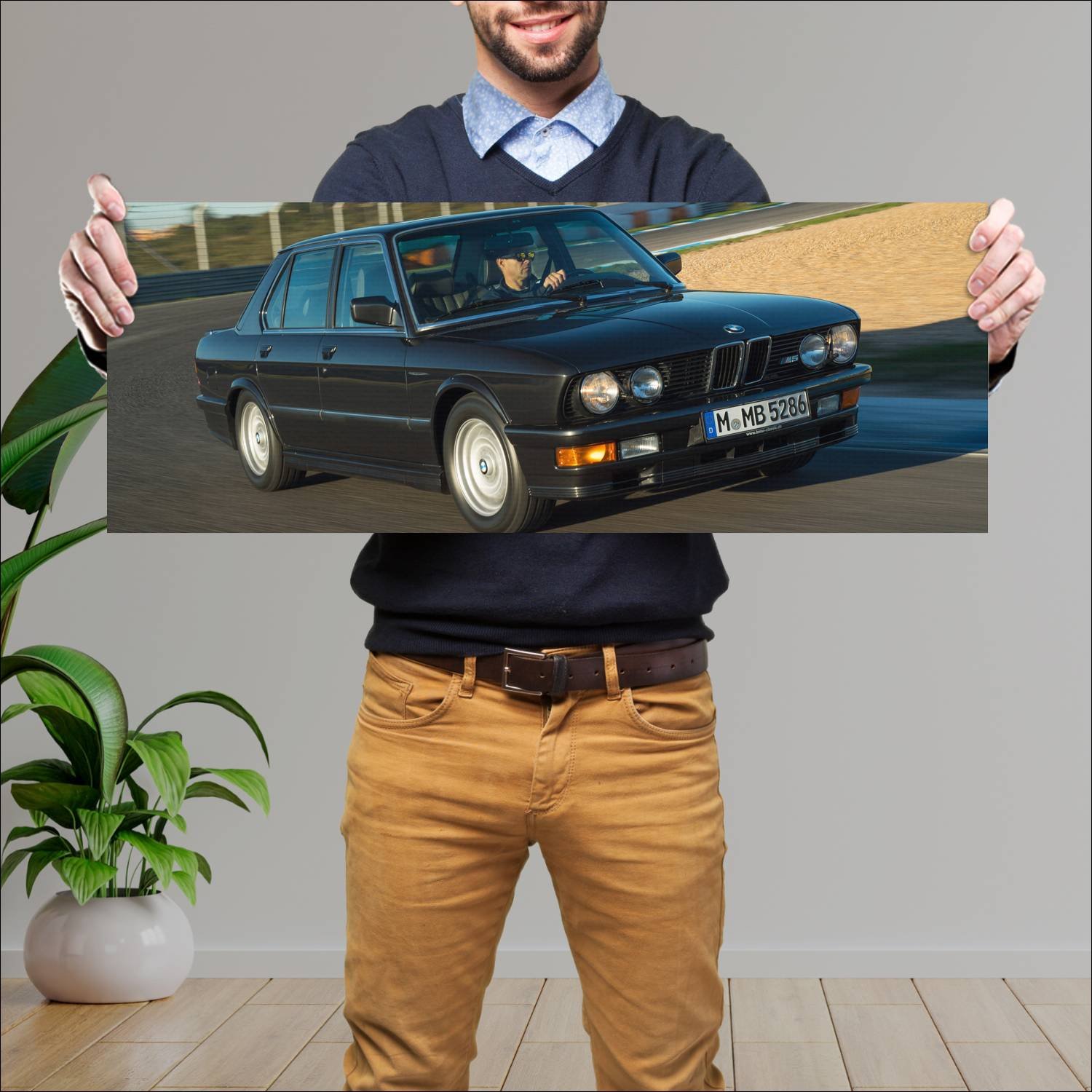 Cuadro grande 30x80cm 1987 BMW M5 002 Bmw