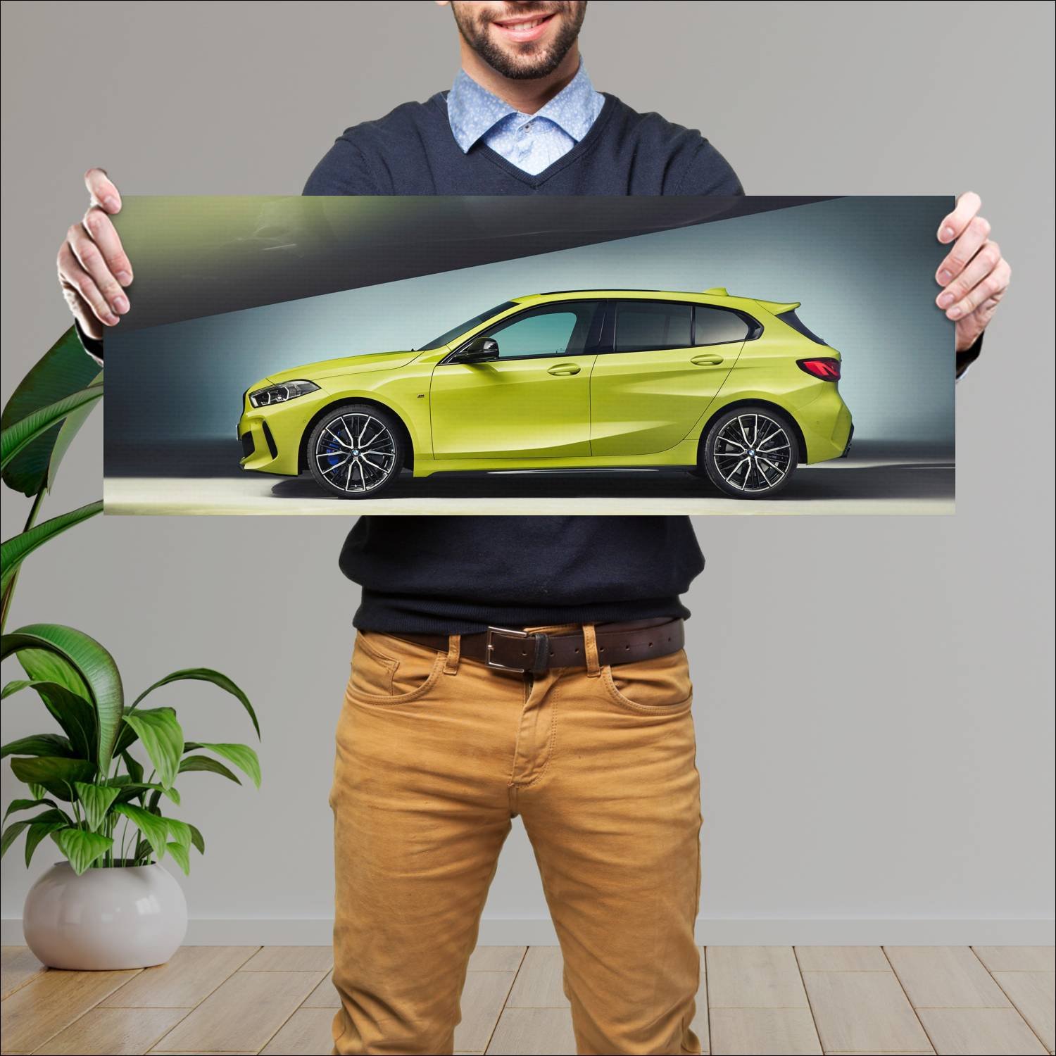 Cuadro grande 30x80cm 2022 BMW M135i 005 Bmw