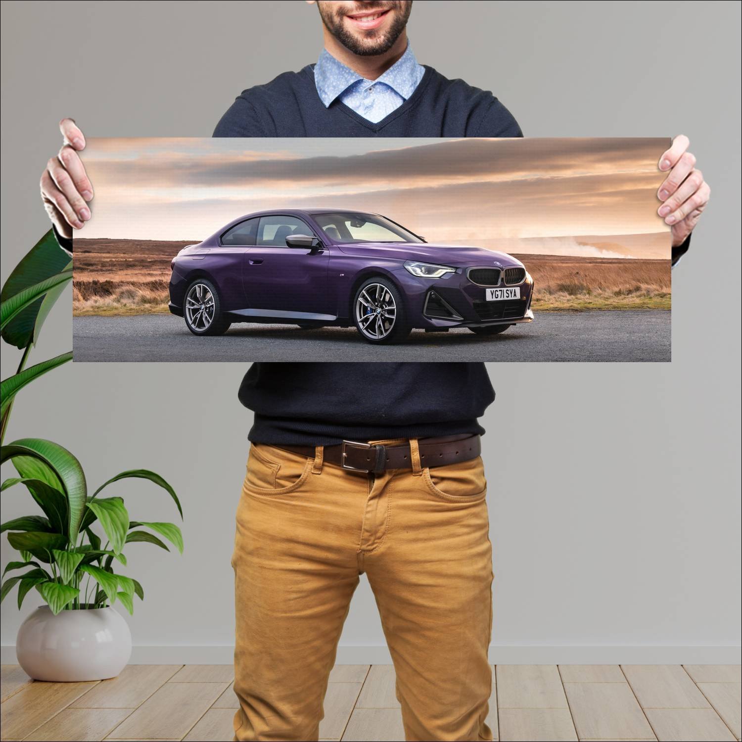 Cuadro grande 30x80cm 2022 BMW M240i 012 Bmw