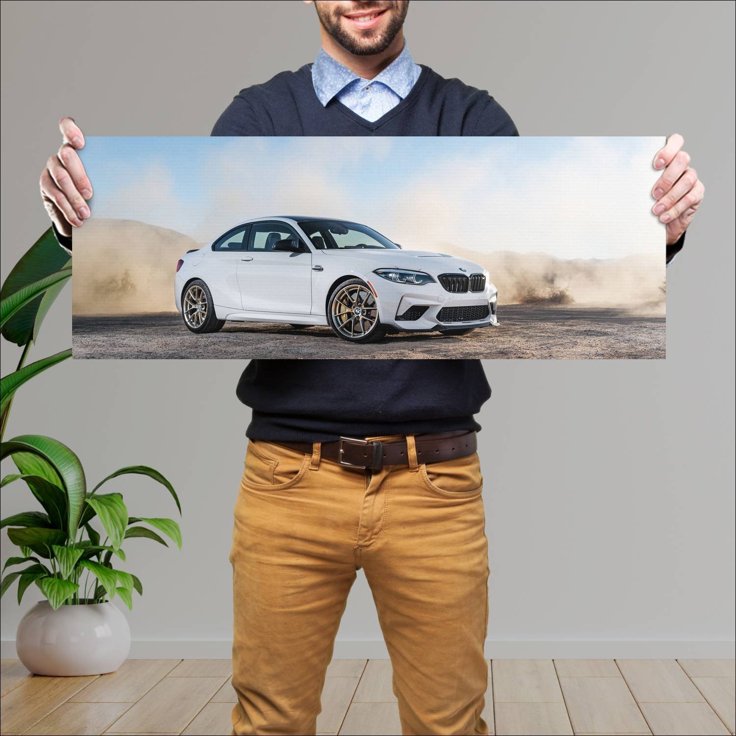 Cuadro grande 30x80cm 2020 BMW M2 CS 011 Bmw