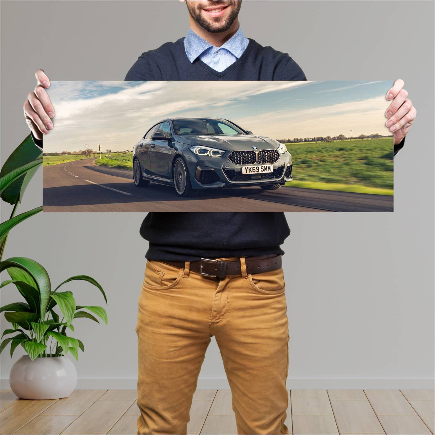 Cuadro grande 30x80cm 2020 BMW M235i Gran Coupe 005 Bmw