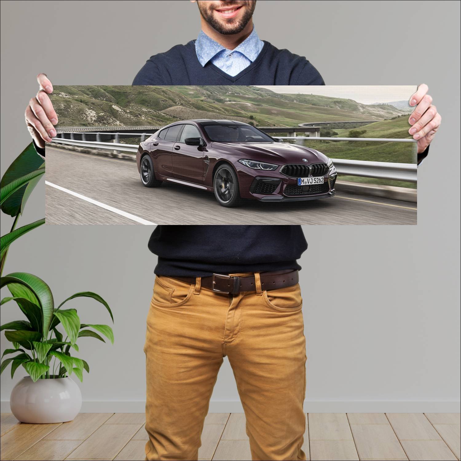 Cuadro grande 30x80cm 2020 BMW M8 Competition 011 Bmw