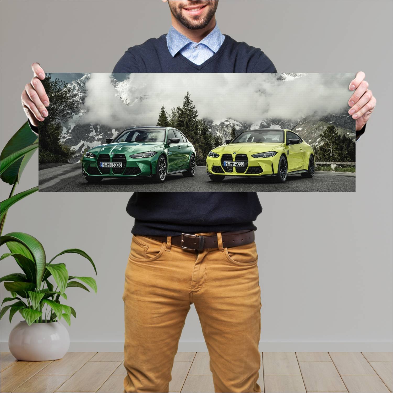 Cuadro grande 30x80cm 2021 BMW M4 Competition 014 Bmw