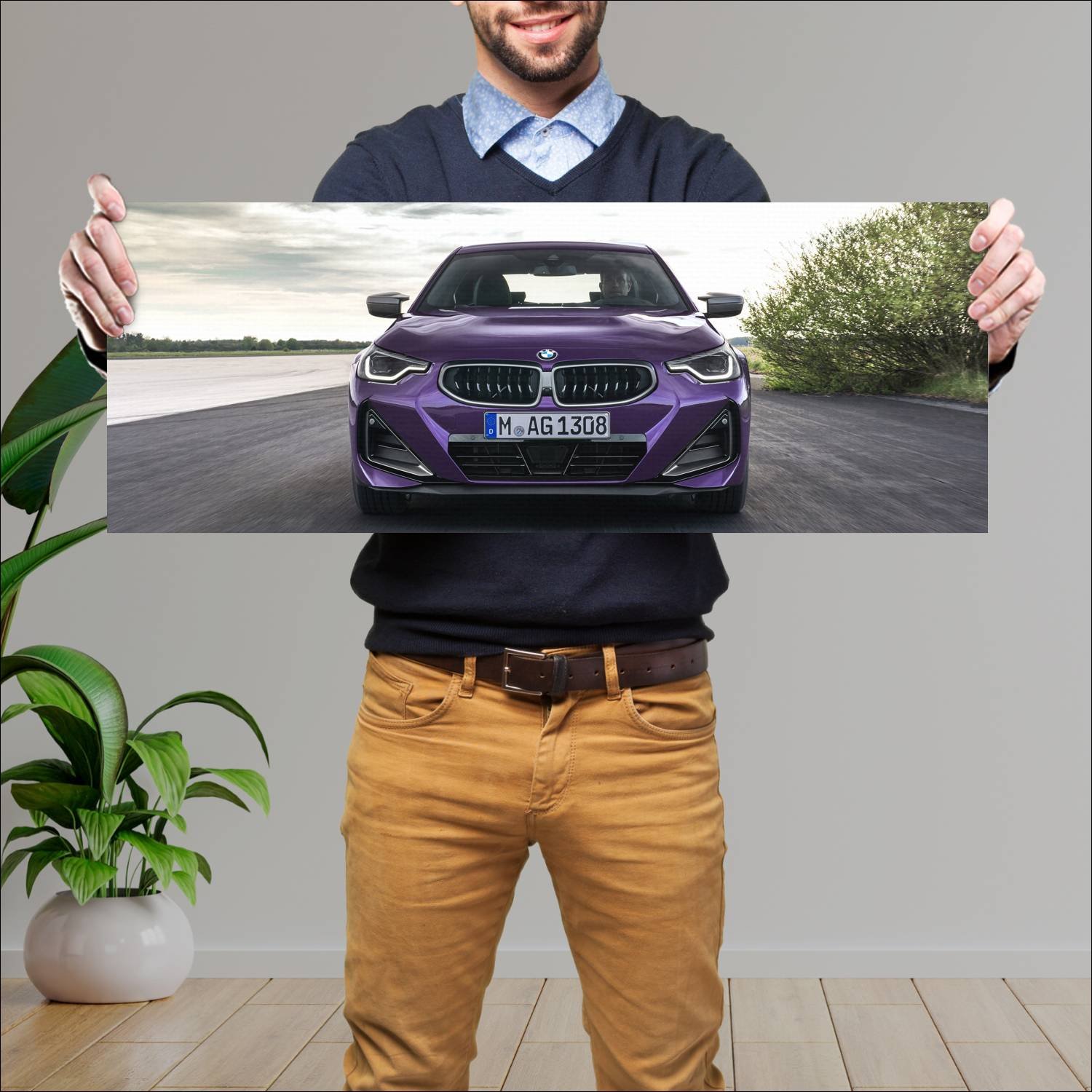 Cuadro grande 30x80cm 2022 BMW M240i 009 Bmw