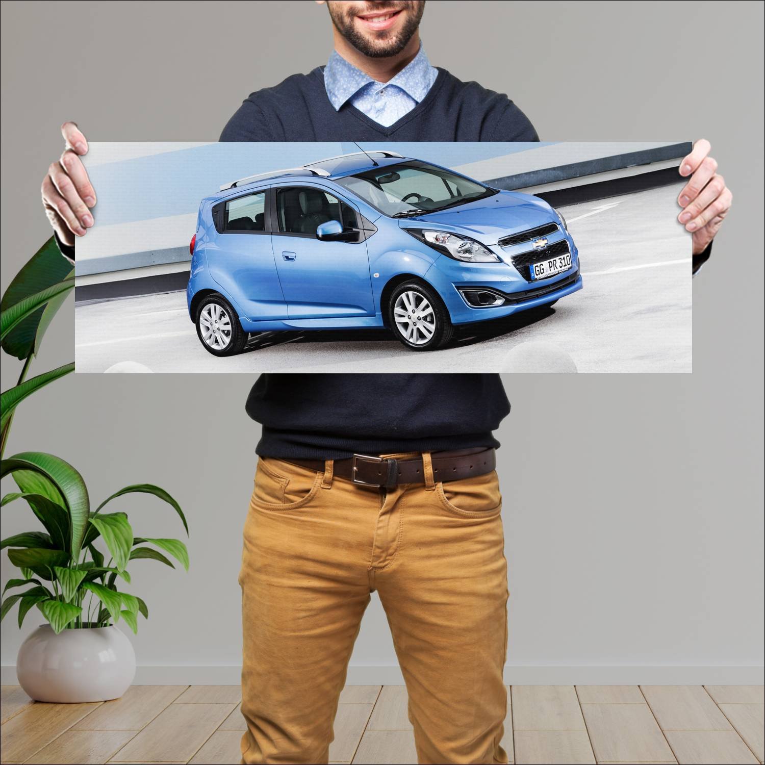 Cuadro grande 30x80cm 2013 chevrolet spark 8713 48 Chevrolet