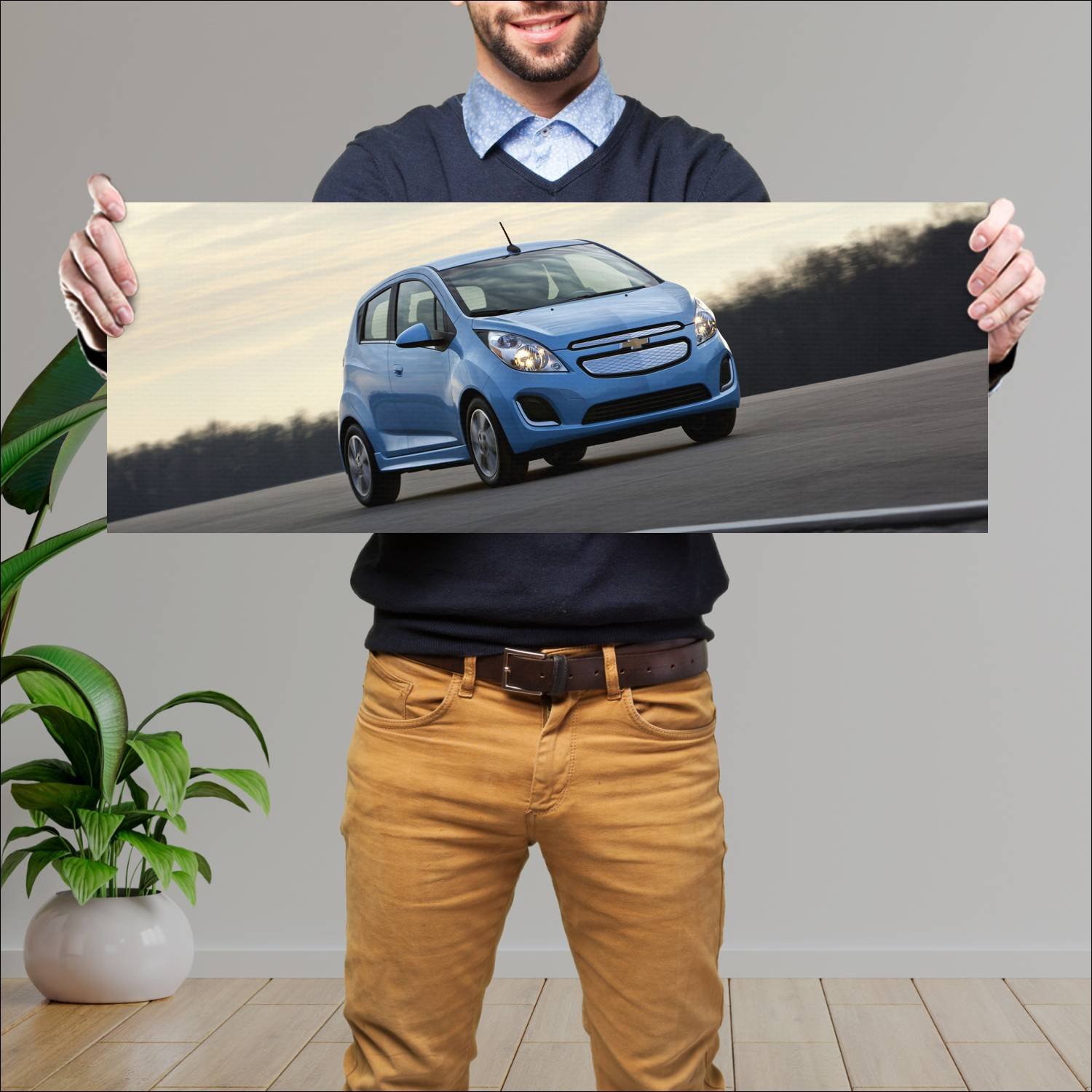 Cuadro grande 30x80cm 2013 chevrolet spark ev 8355 49 Chevrolet