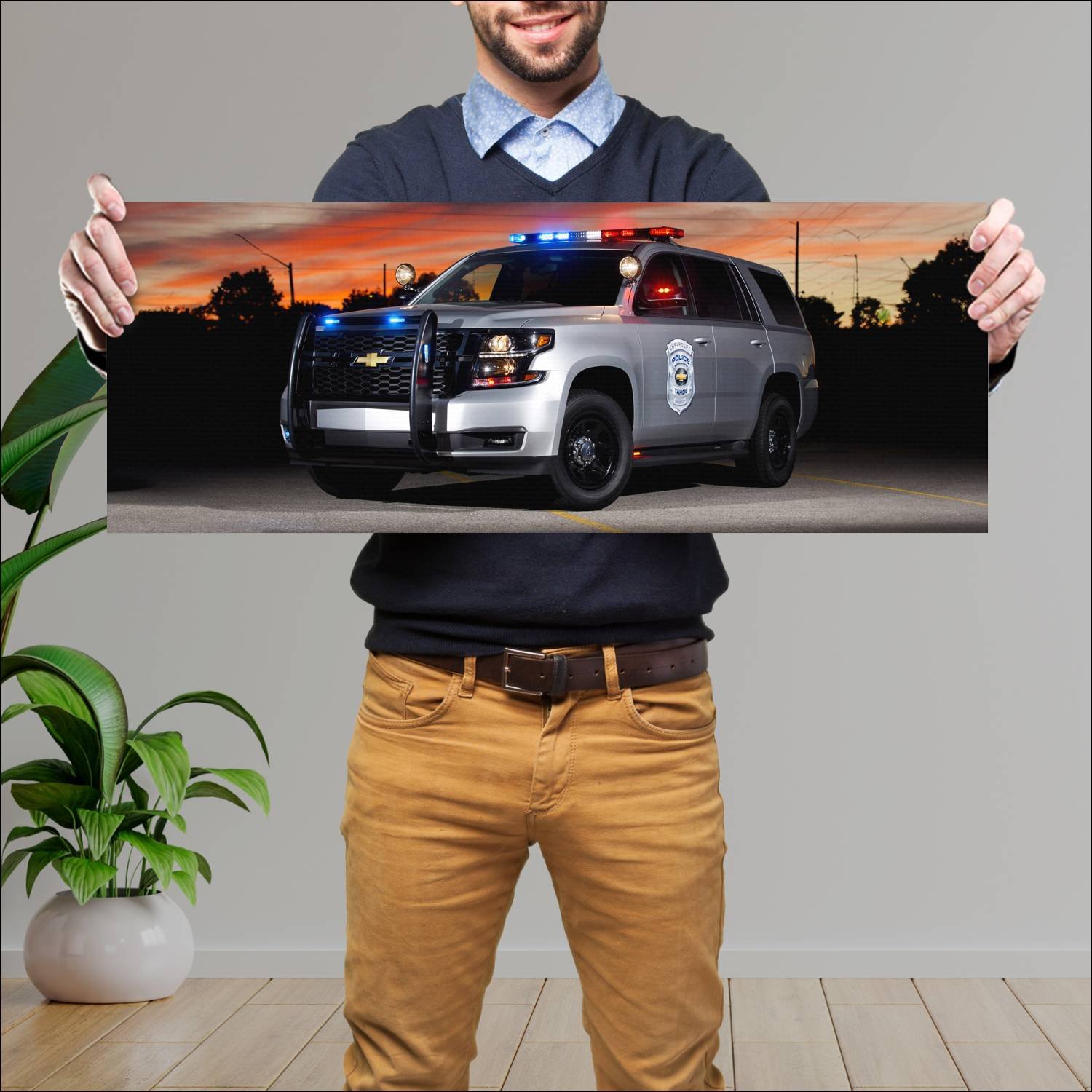 Cuadro grande 30x80cm 2013 chevrolet tahoe police 51 Chevrolet