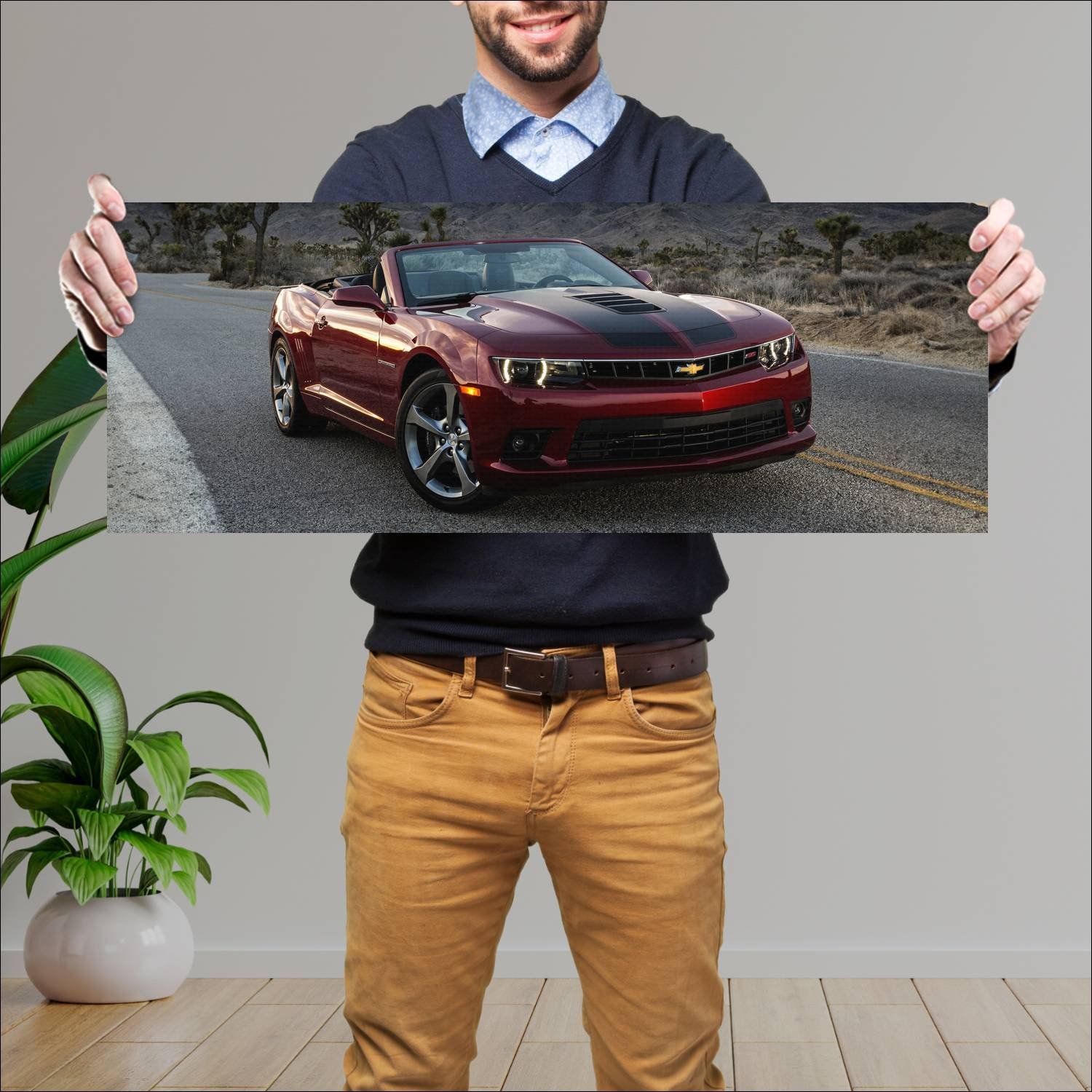 Cuadro grande 30x80cm 2014 chevrolet camaro ss con 58 Chevrolet