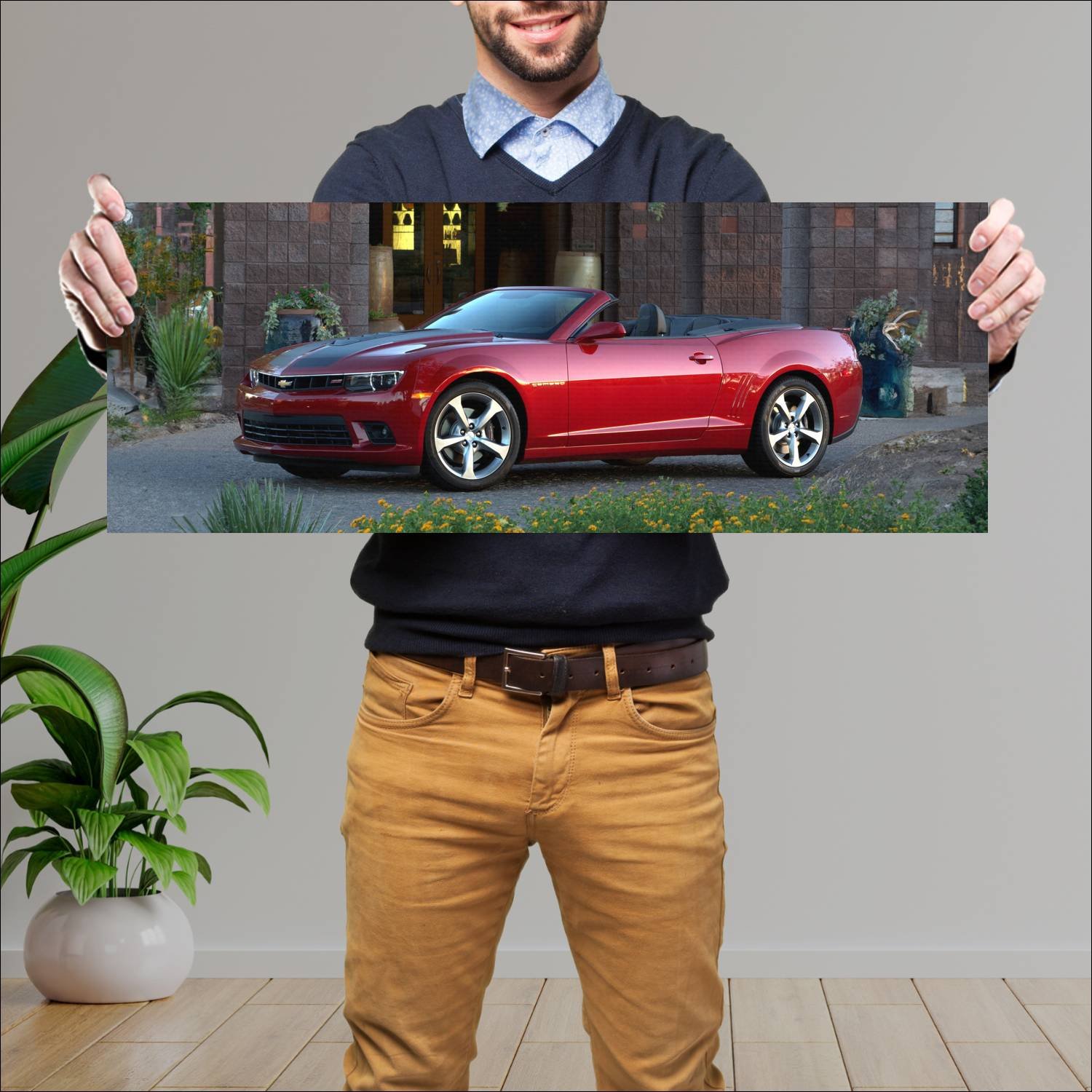 Cuadro grande 30x80cm 2014 chevrolet camaro ss con 59 Chevrolet