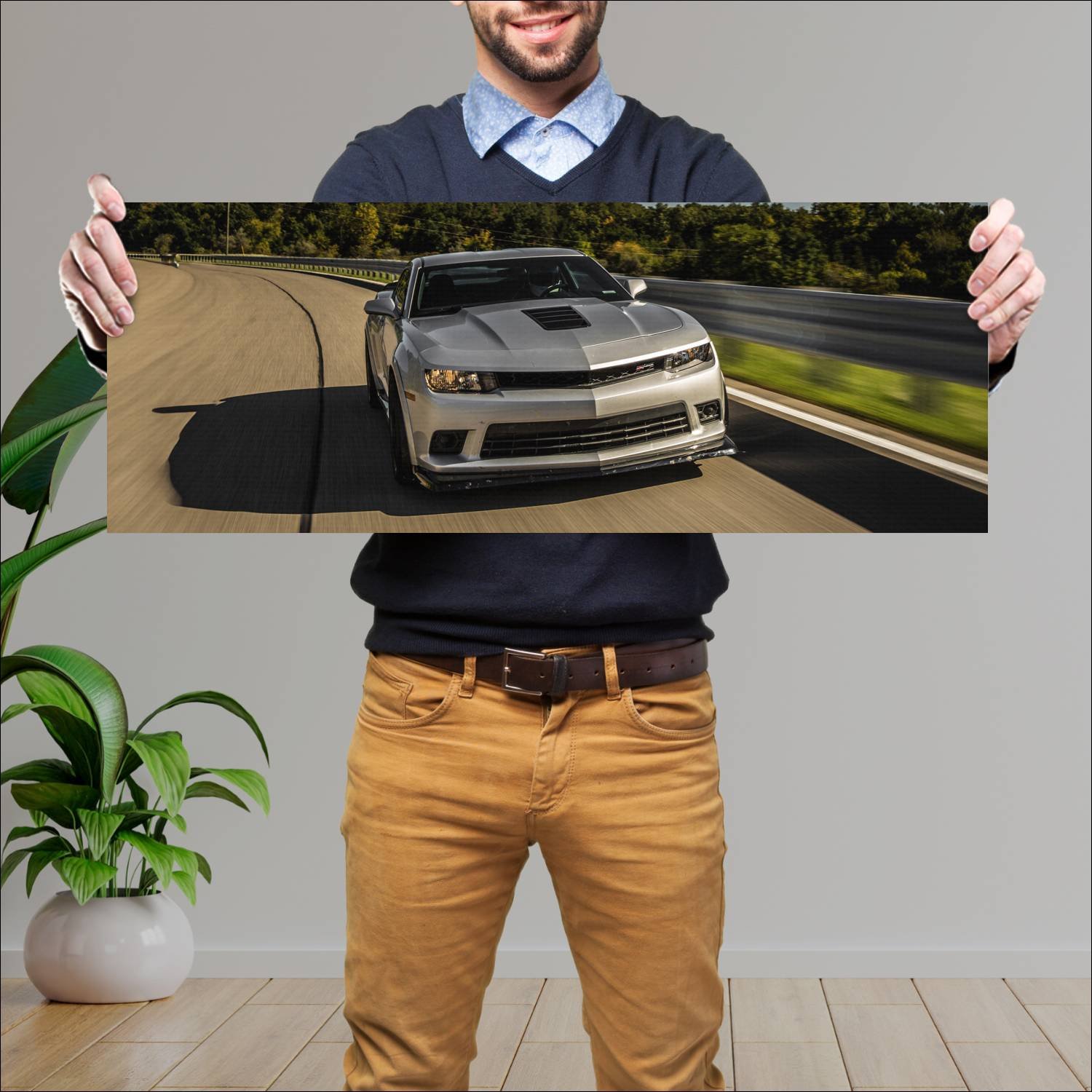 Cuadro grande 30x80cm 2014 chevrolet camaro z 28 9 60 Chevrolet