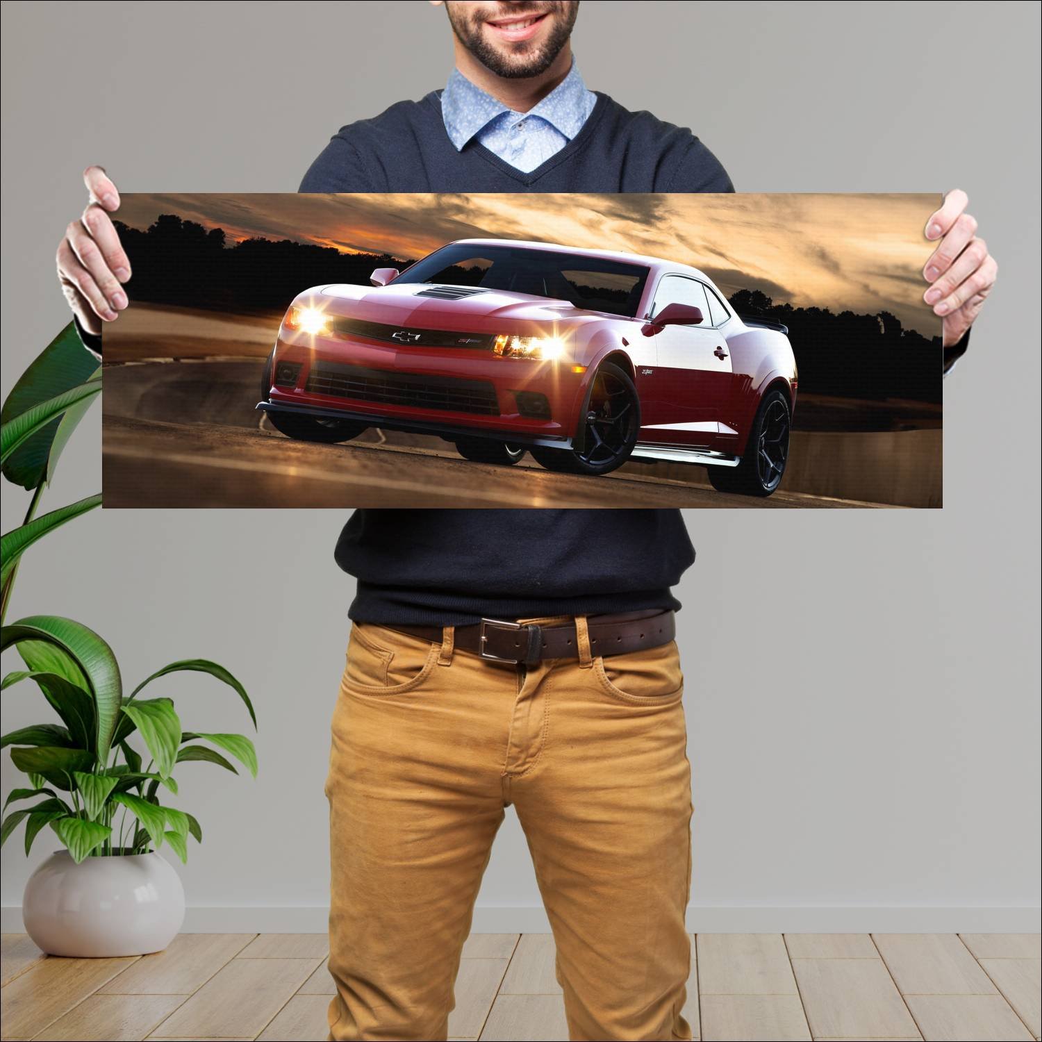 Cuadro grande 30x80cm 2014 chevrolet camaro z 28 9 61 Chevrolet
