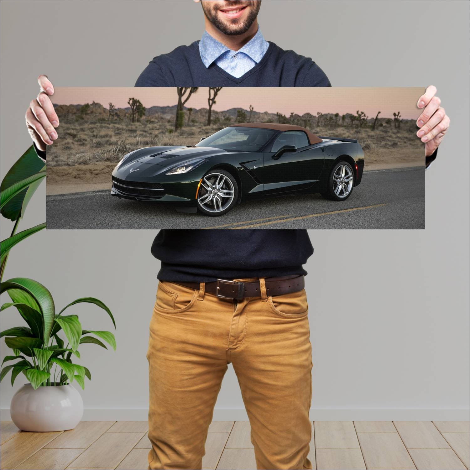Cuadro grande 30x80cm 2014 chevrolet corvette stin 67 Chevrolet