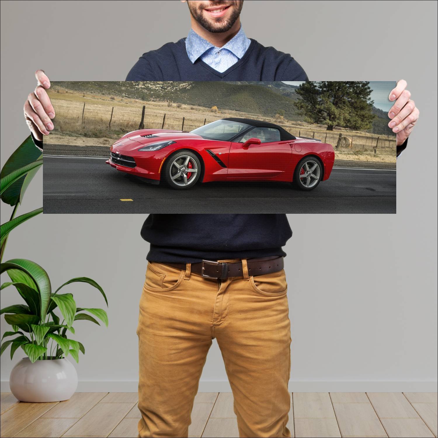 Cuadro grande 30x80cm 2014 chevrolet corvette stin 69 Chevrolet