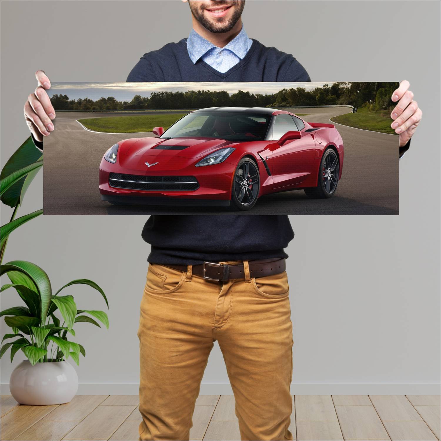 Cuadro grande 30x80cm 2014 chevrolet corvette stin 70 Chevrolet