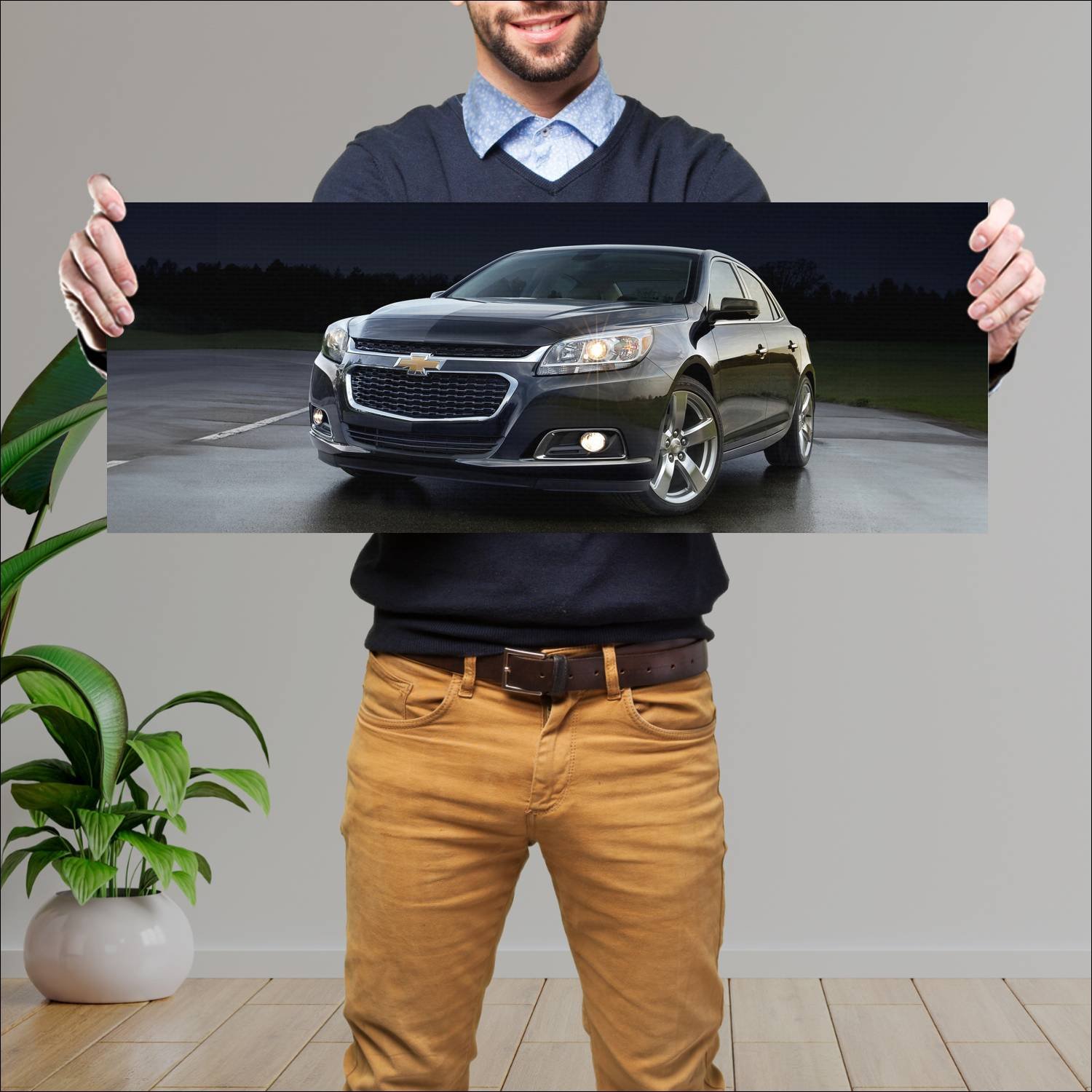 Cuadro grande 30x80cm 2014 chevrolet malibu 8182 73 Chevrolet