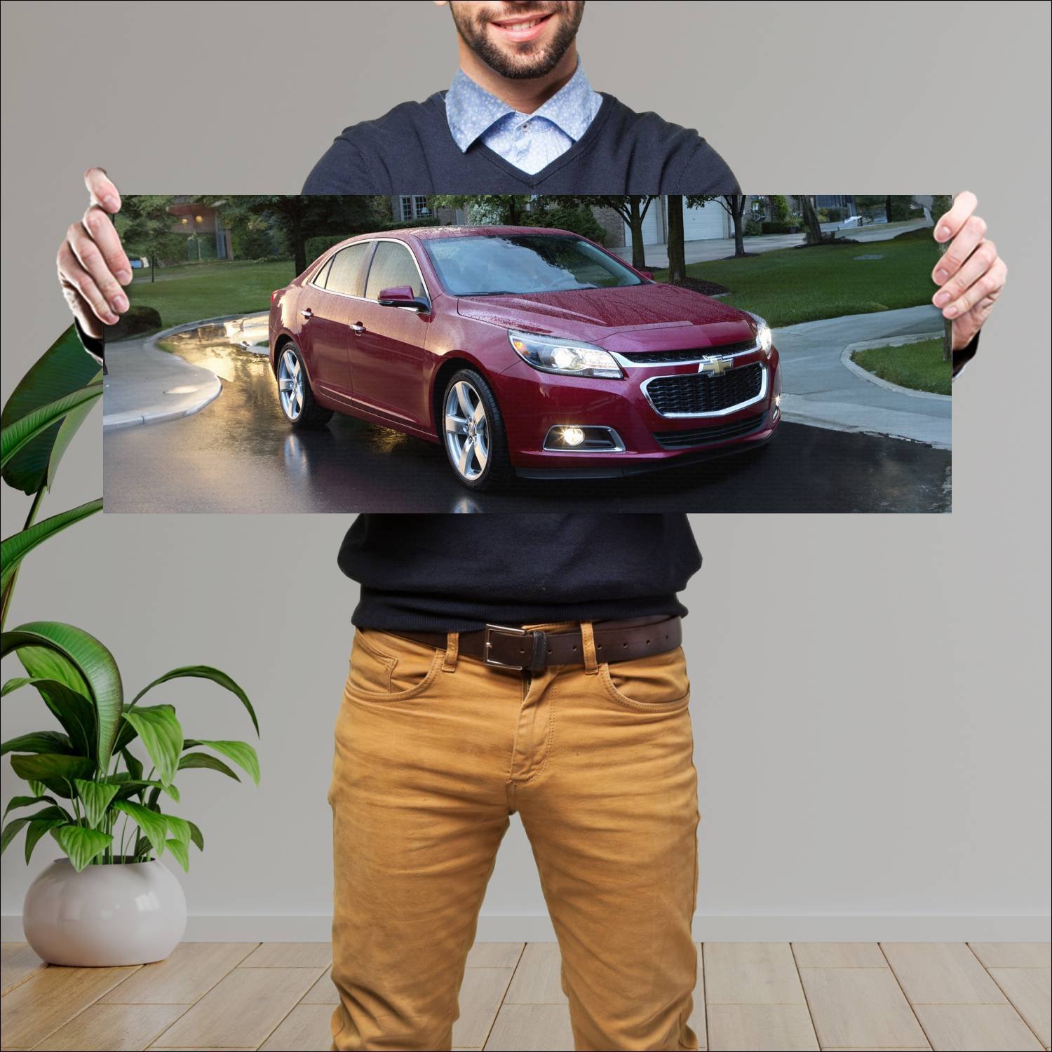 Cuadro grande 30x80cm 2014 chevrolet malibu 8183 74 Chevrolet